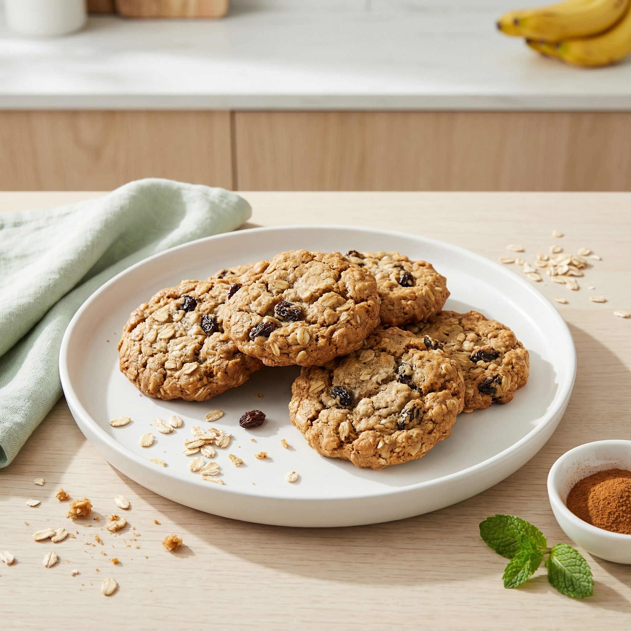 3-Ingredient Banana Oatmeal Cookies