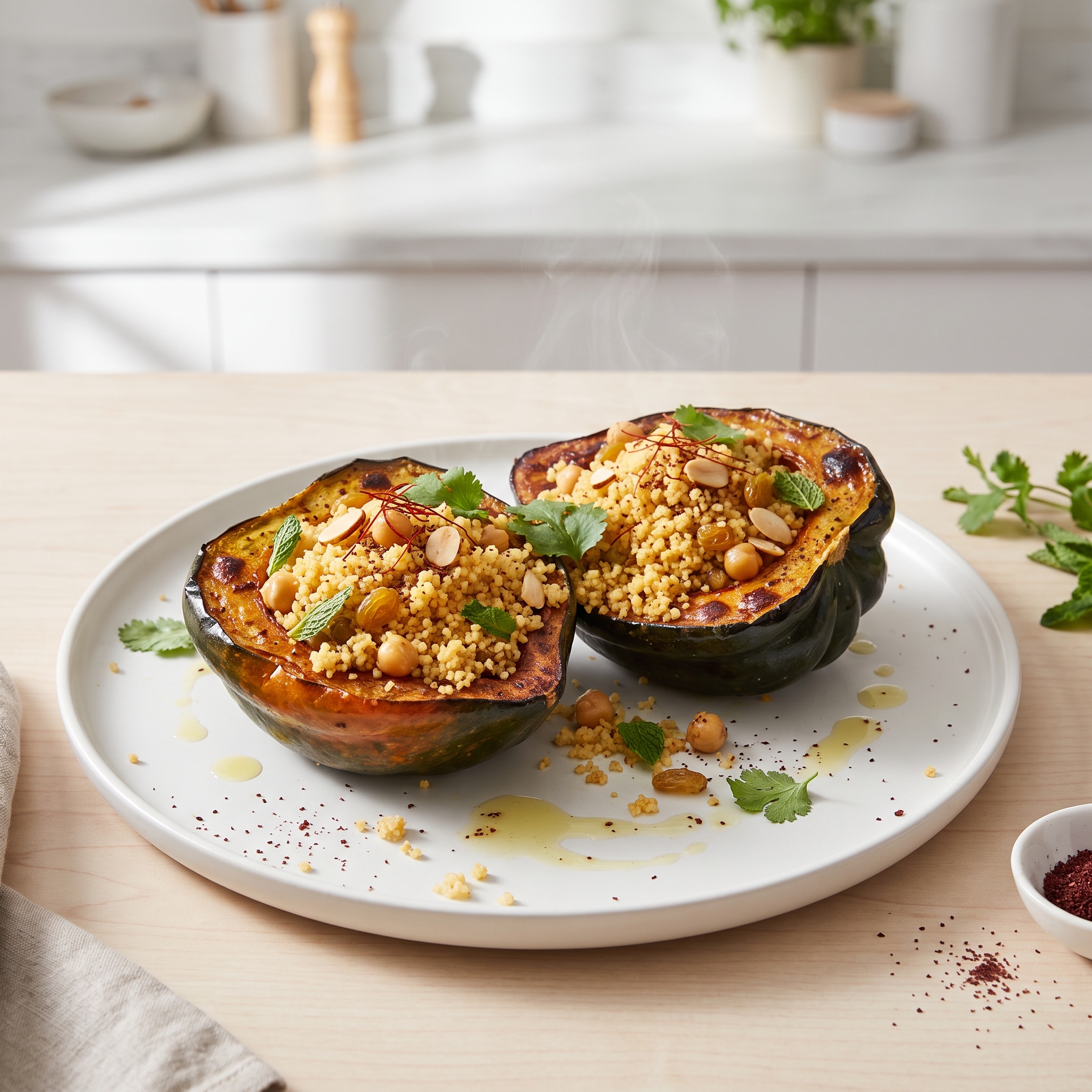 Acorn Squash Filled with Moroccan-Spiced Couscous