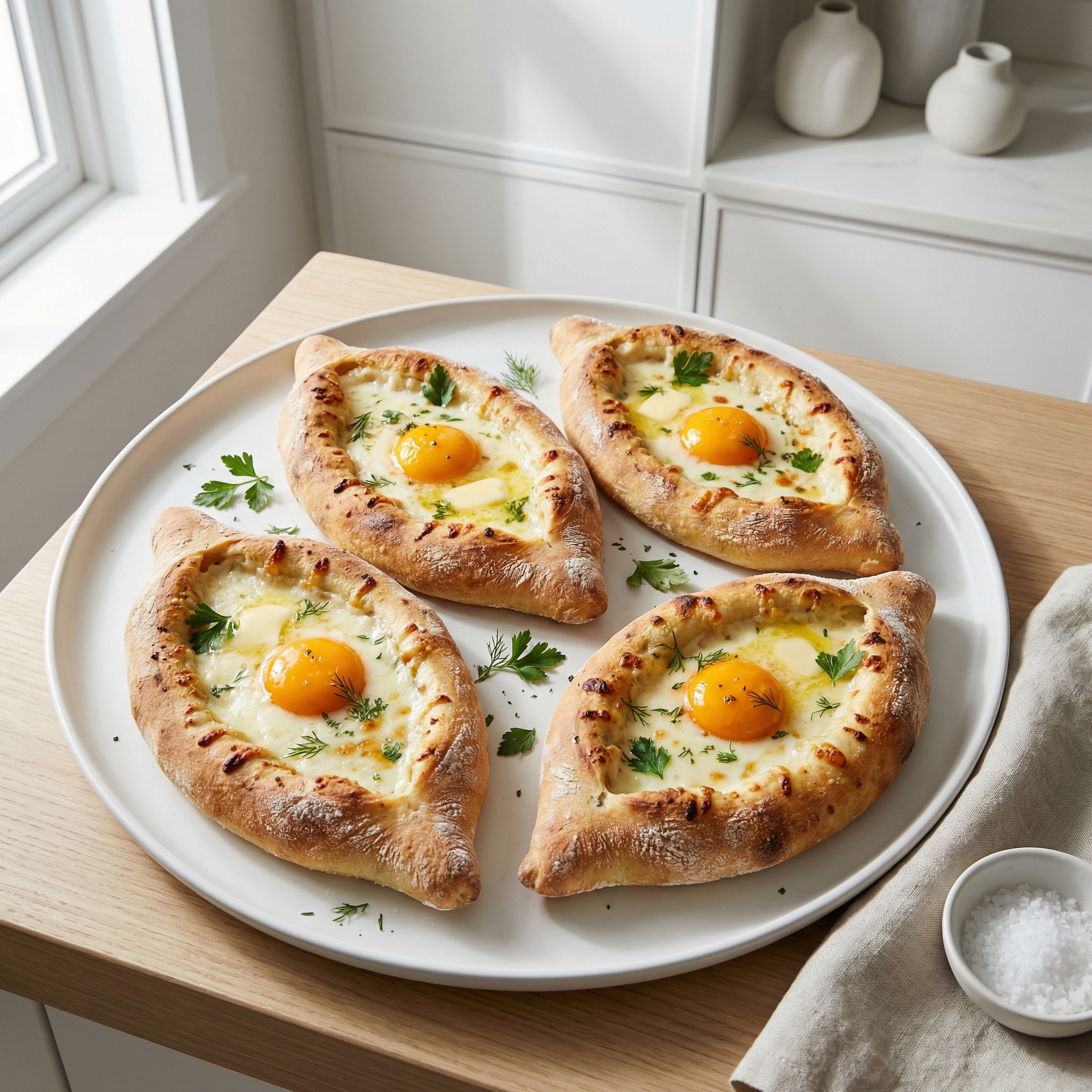 Adjaruli Khachapuri (Georgian Cheese Boat)