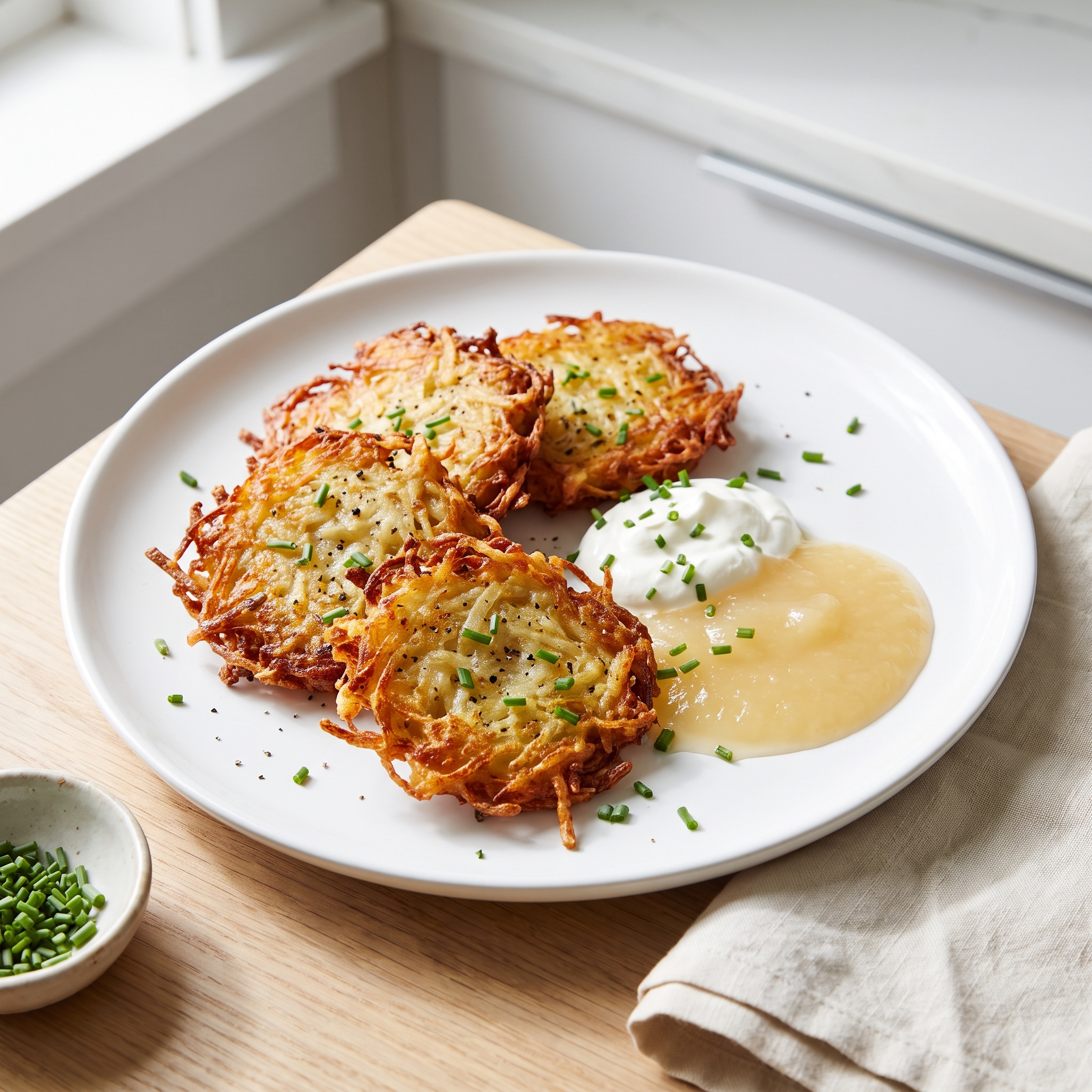 Air-Fried Potato and Apple Latkes