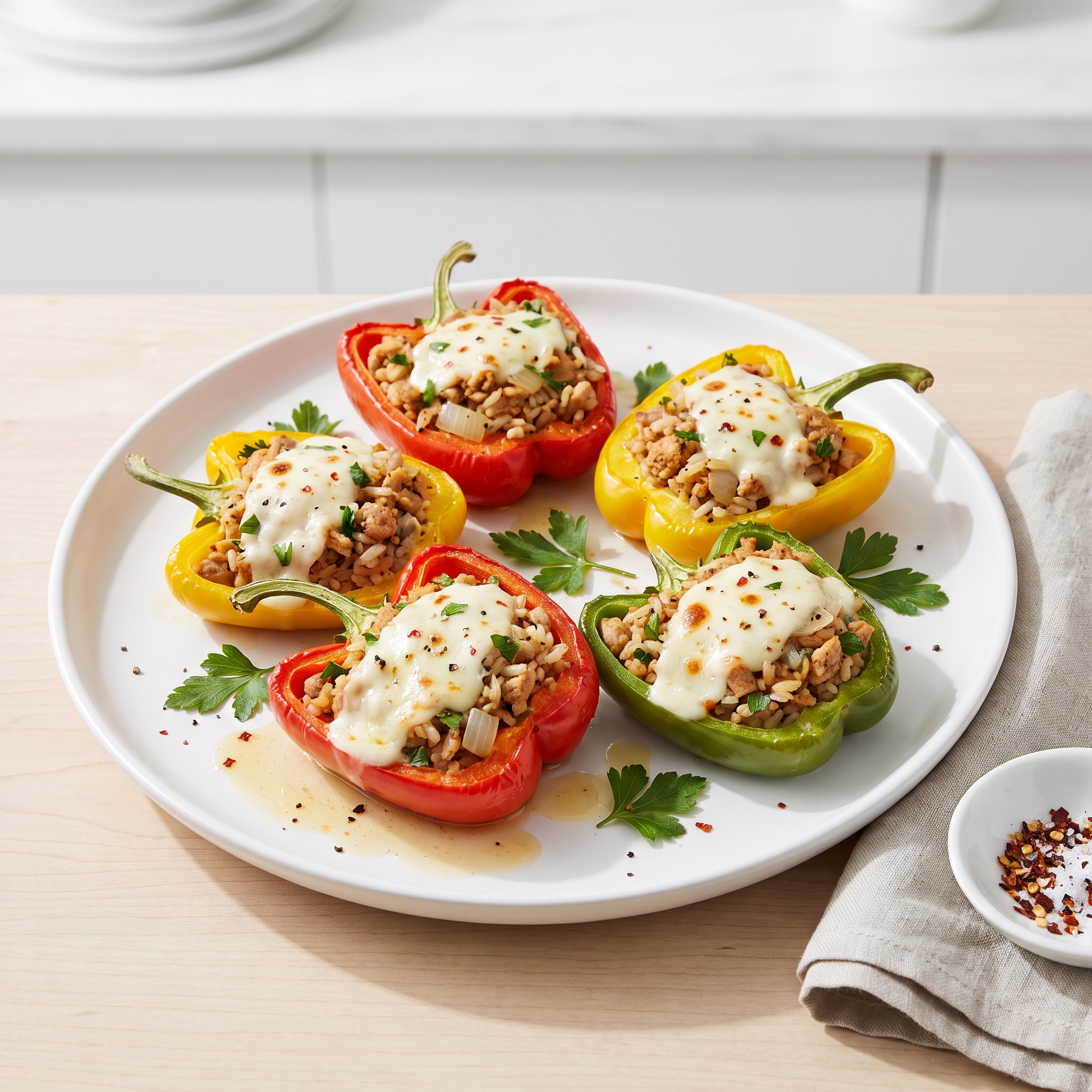 Air-Fried Turkey-Stuffed Bell Peppers