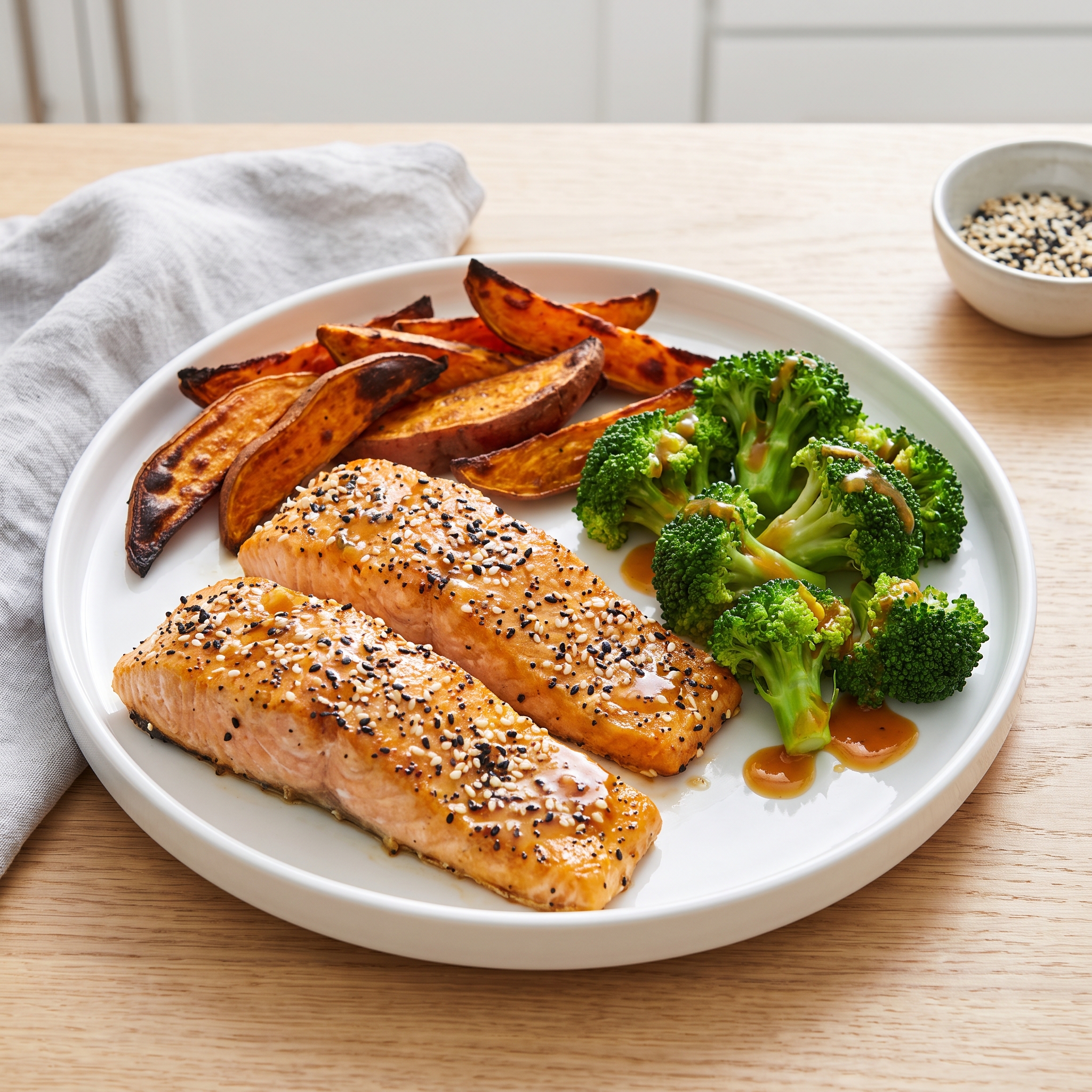 Air-Fryer Salmon with Everything-Bagel Crust Dinner