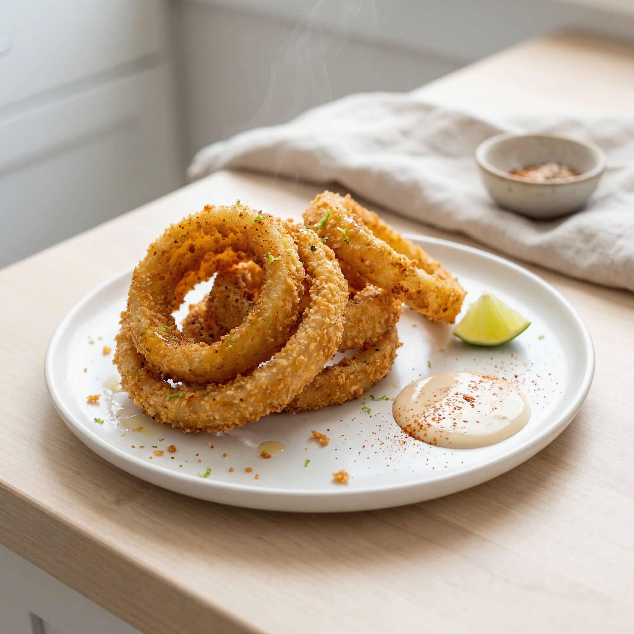 Air Fryer Chile-Lime Spiced Onion Rings