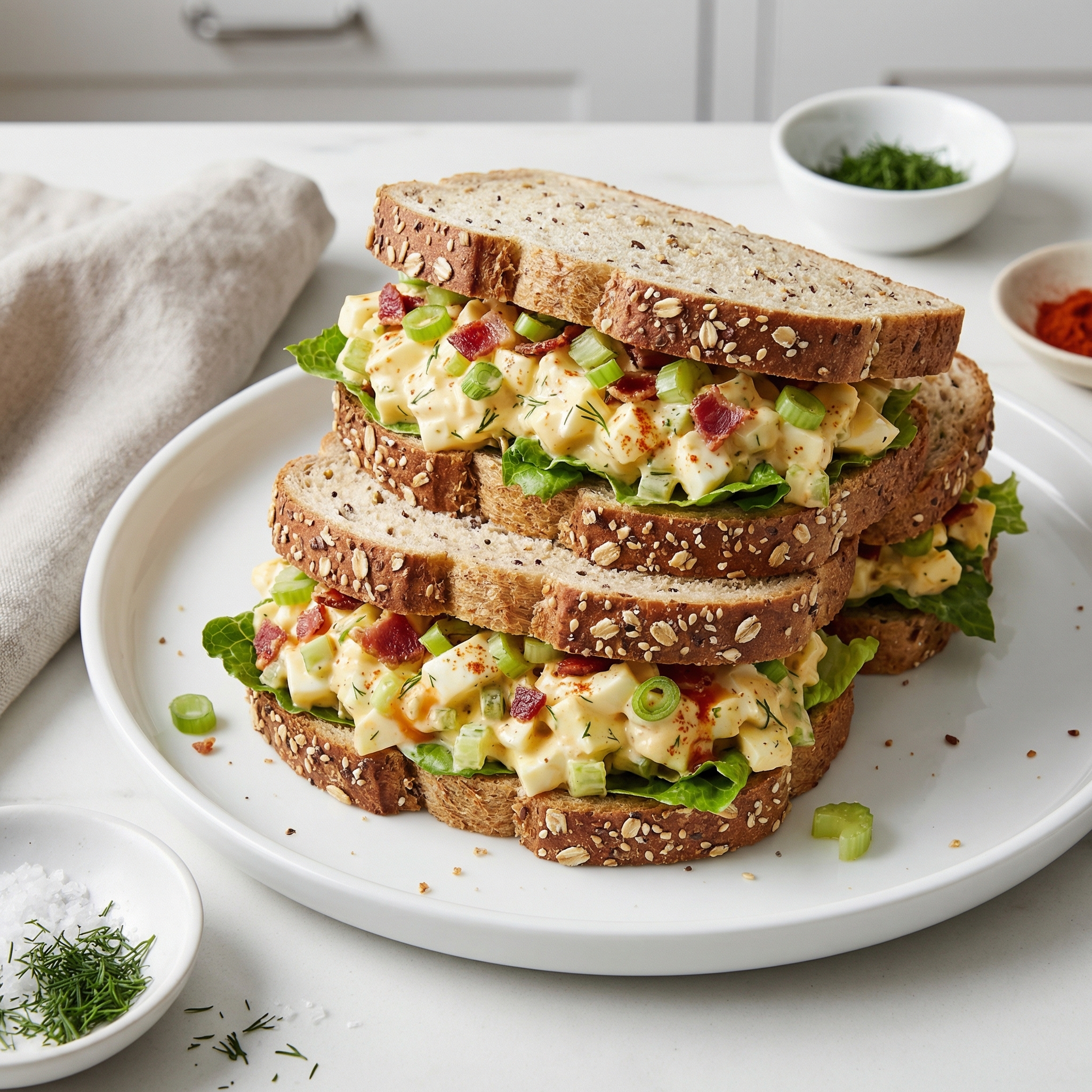 Air-Fried Loaded Egg Salad Sandwiches