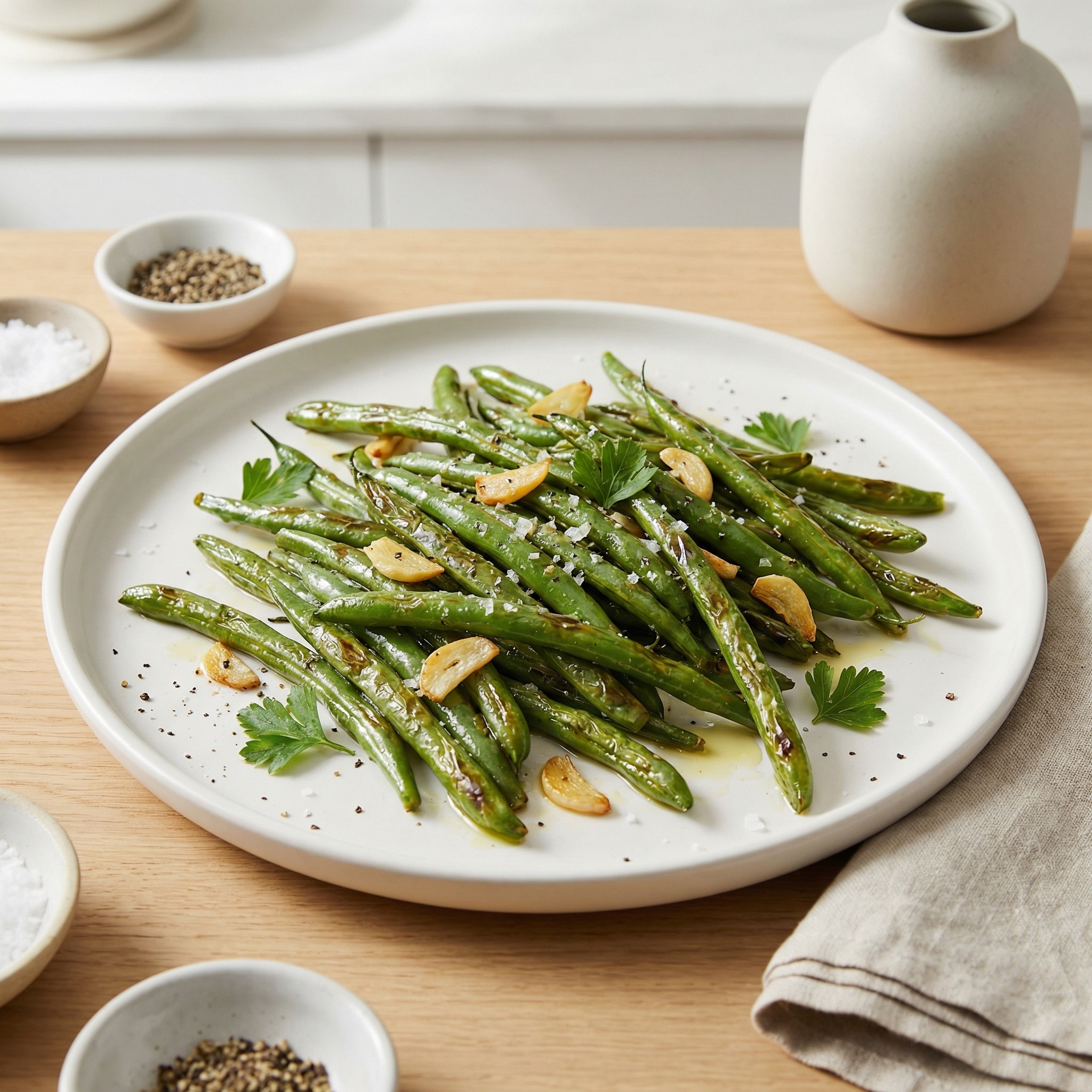 Crisp Air-Fried Garlic Green Beans