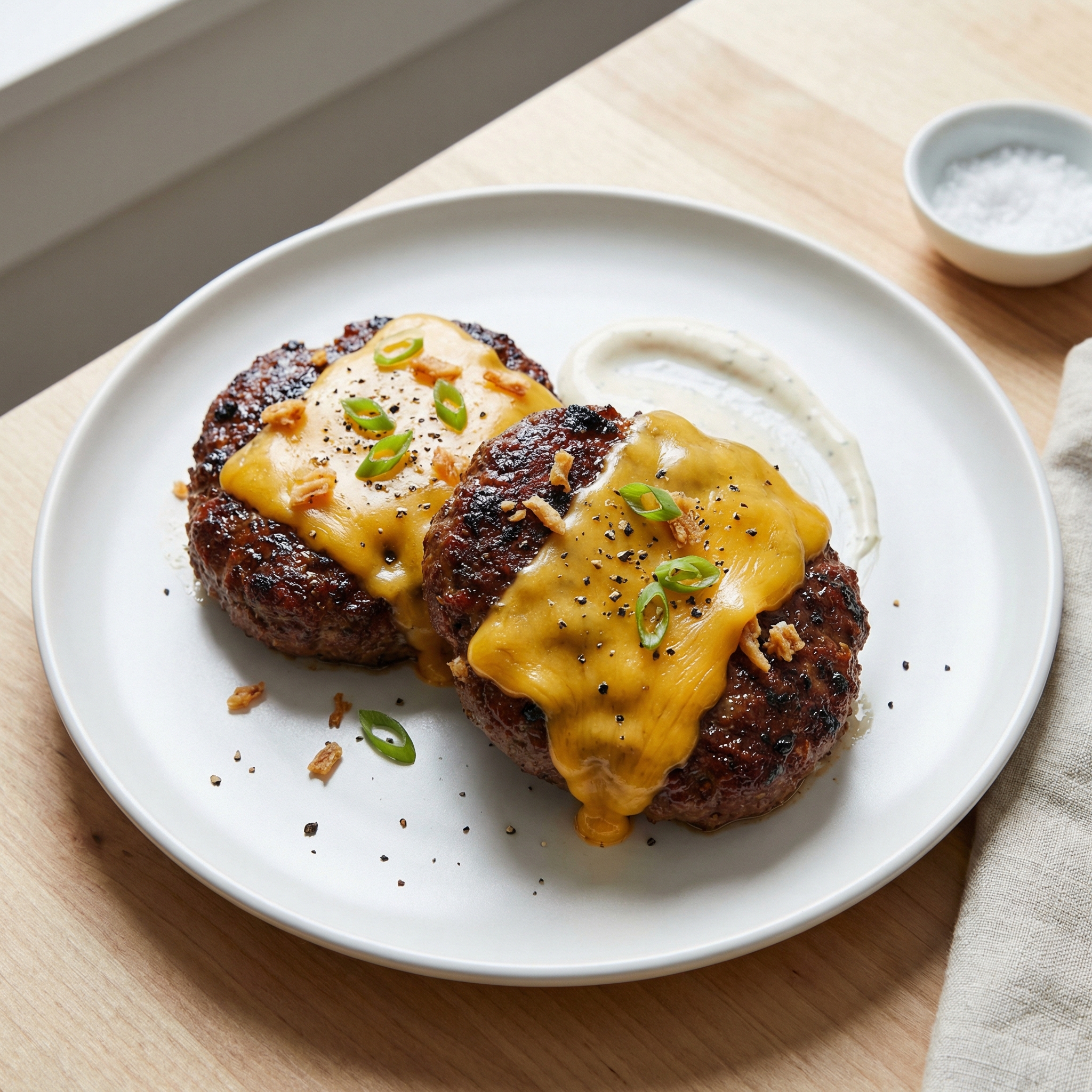 Air Fryer Hamburger Patties for Two