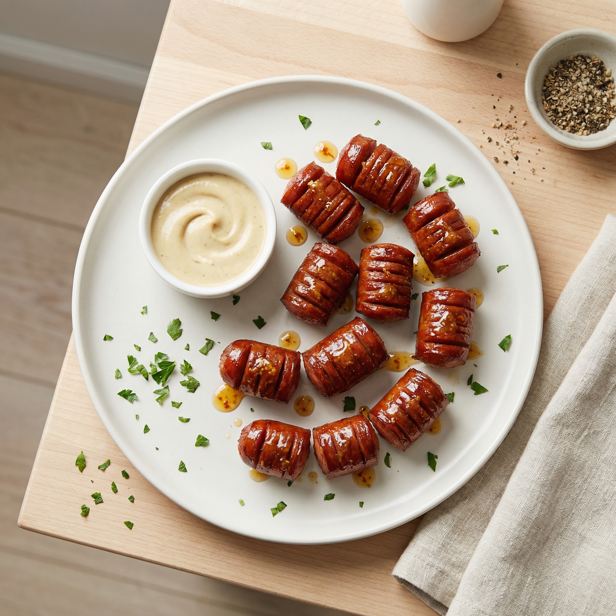 Air-Fried Kielbasa Bite-Size Appetizer