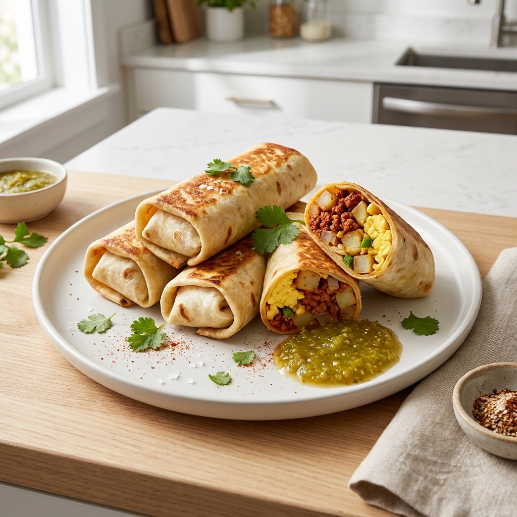 Air Fryer Mini Breakfast Burritos