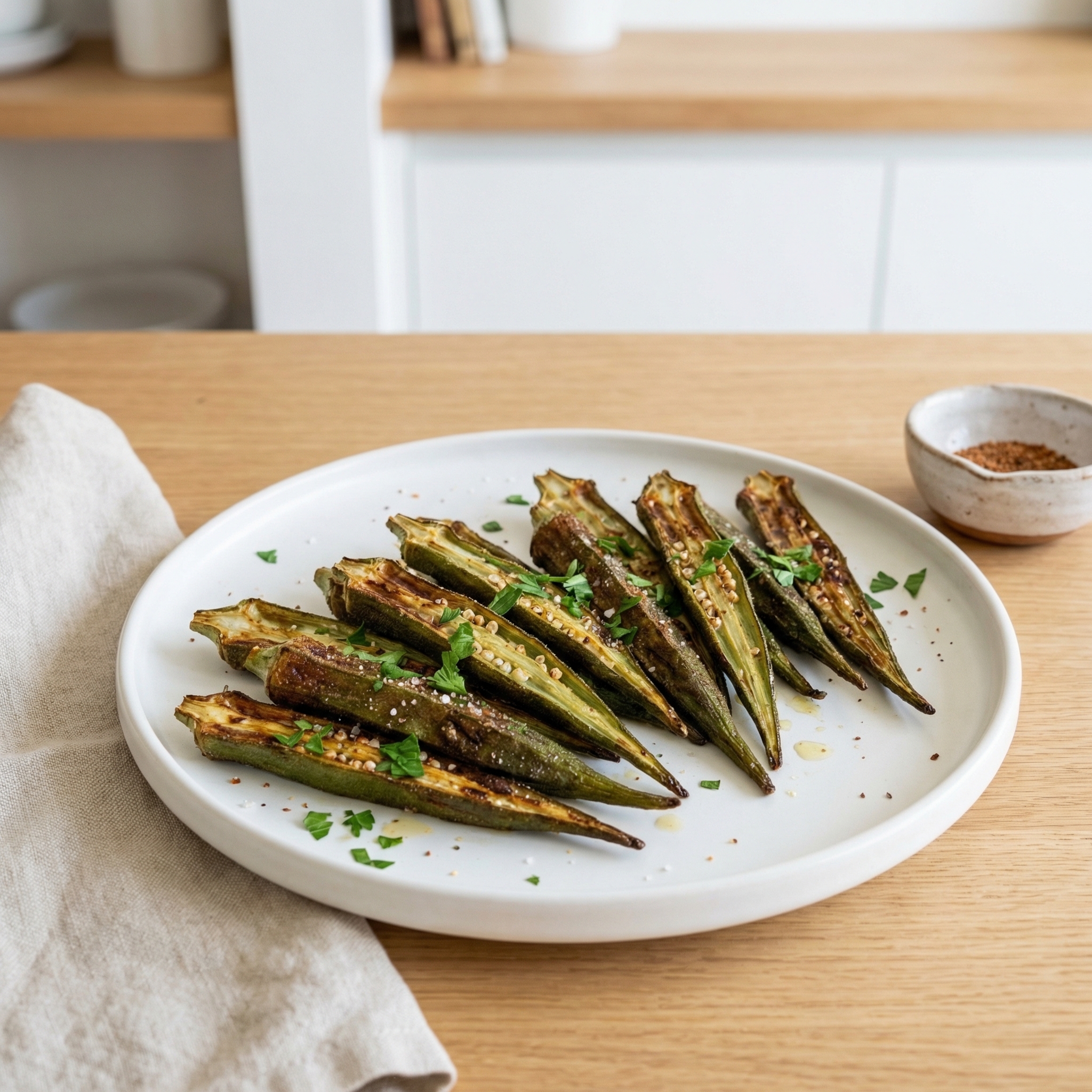 Crispy Air-Fried Okra Sticks