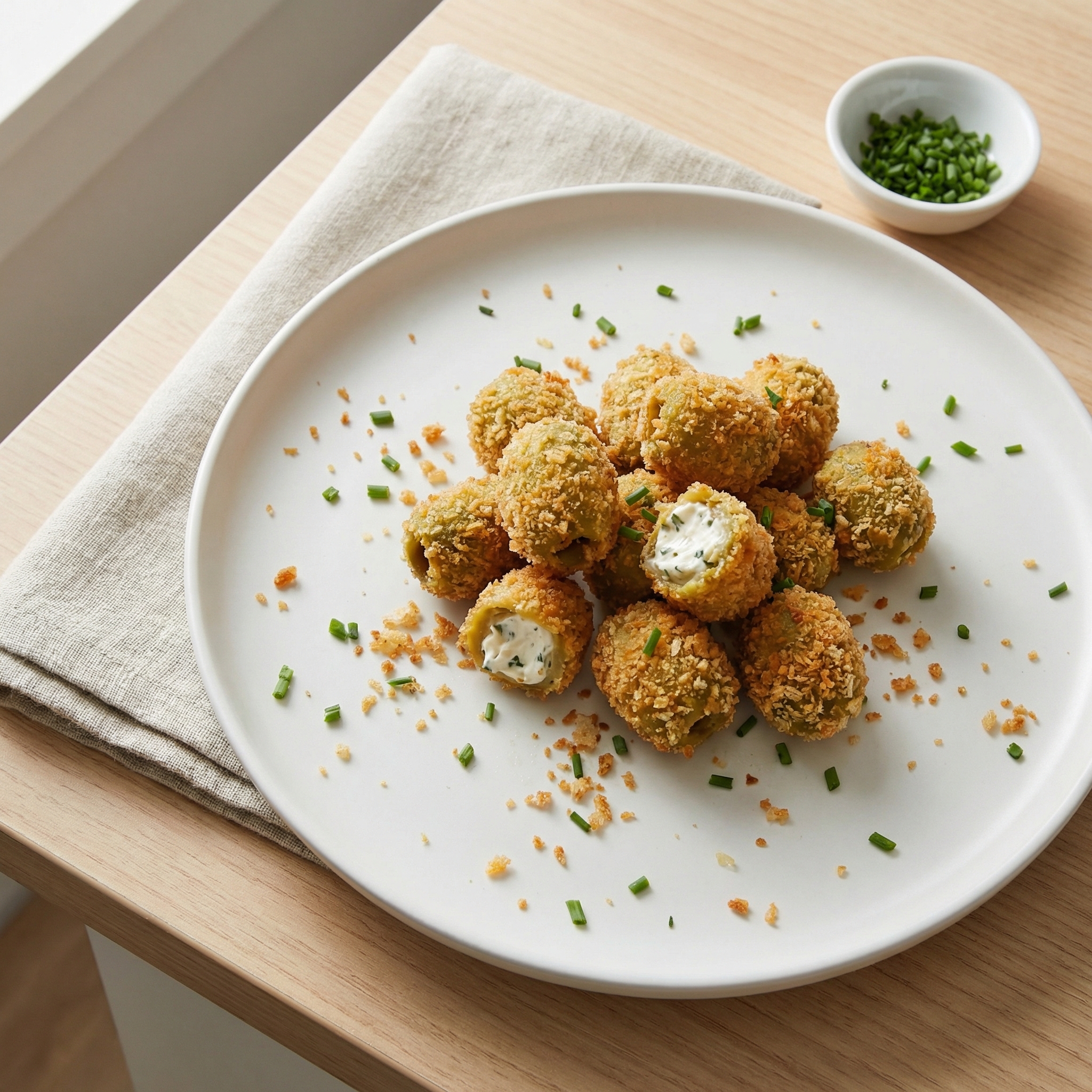 Air-Fried Ranch Cream Cheese–Stuffed Olives