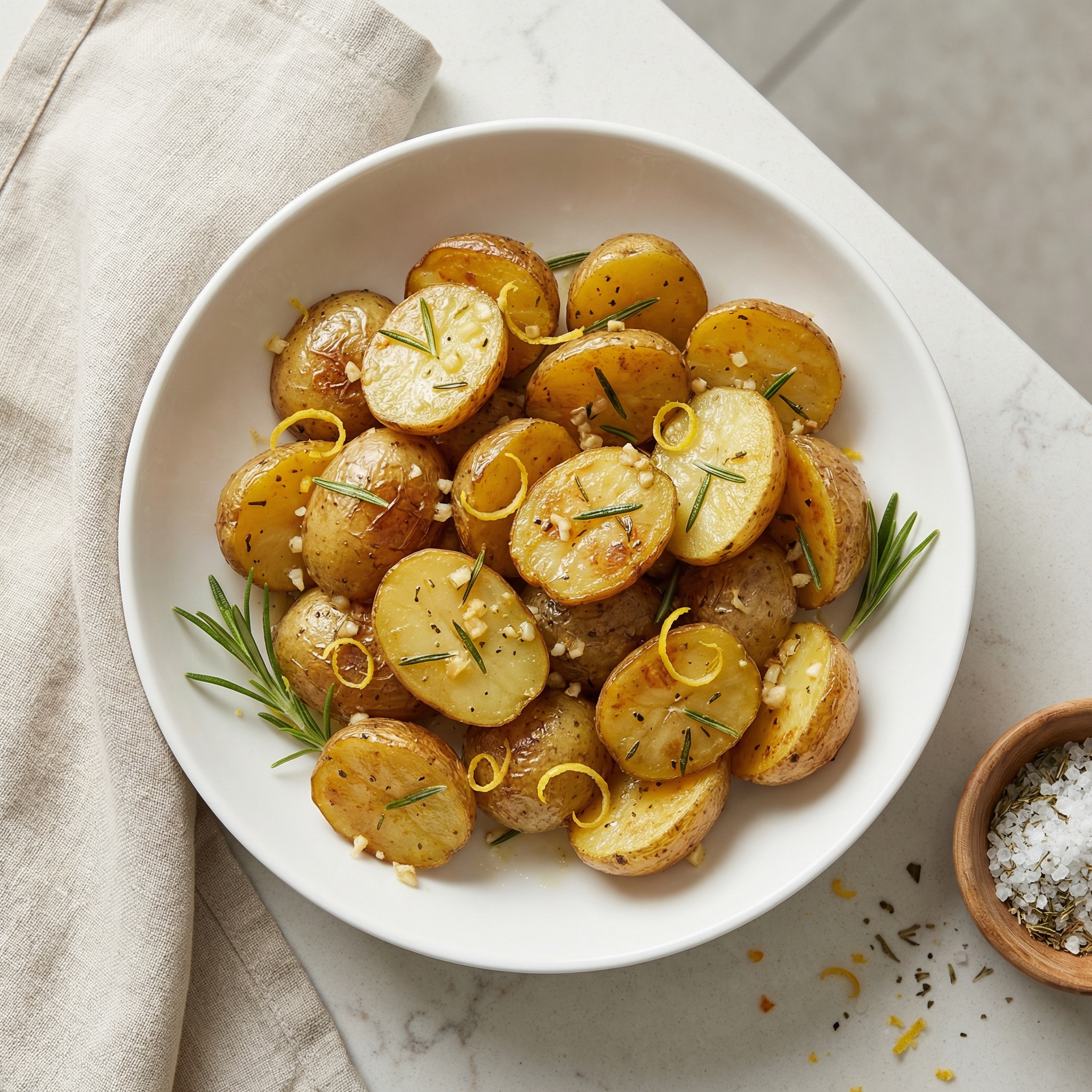 Crispy Air-Fried Baby Potatoes with Rosemary and Garlic