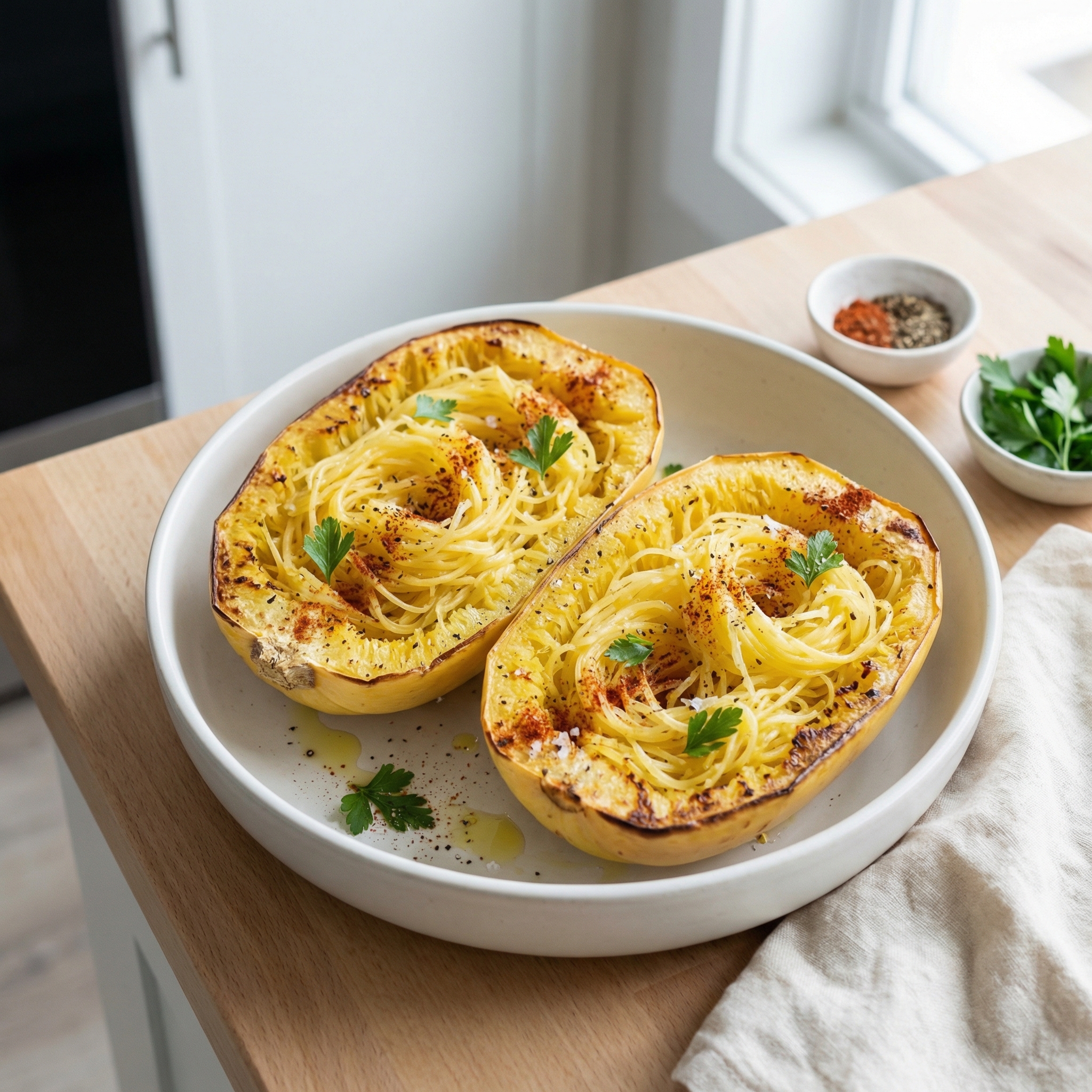 Crispy Air-Fried Spaghetti Squash