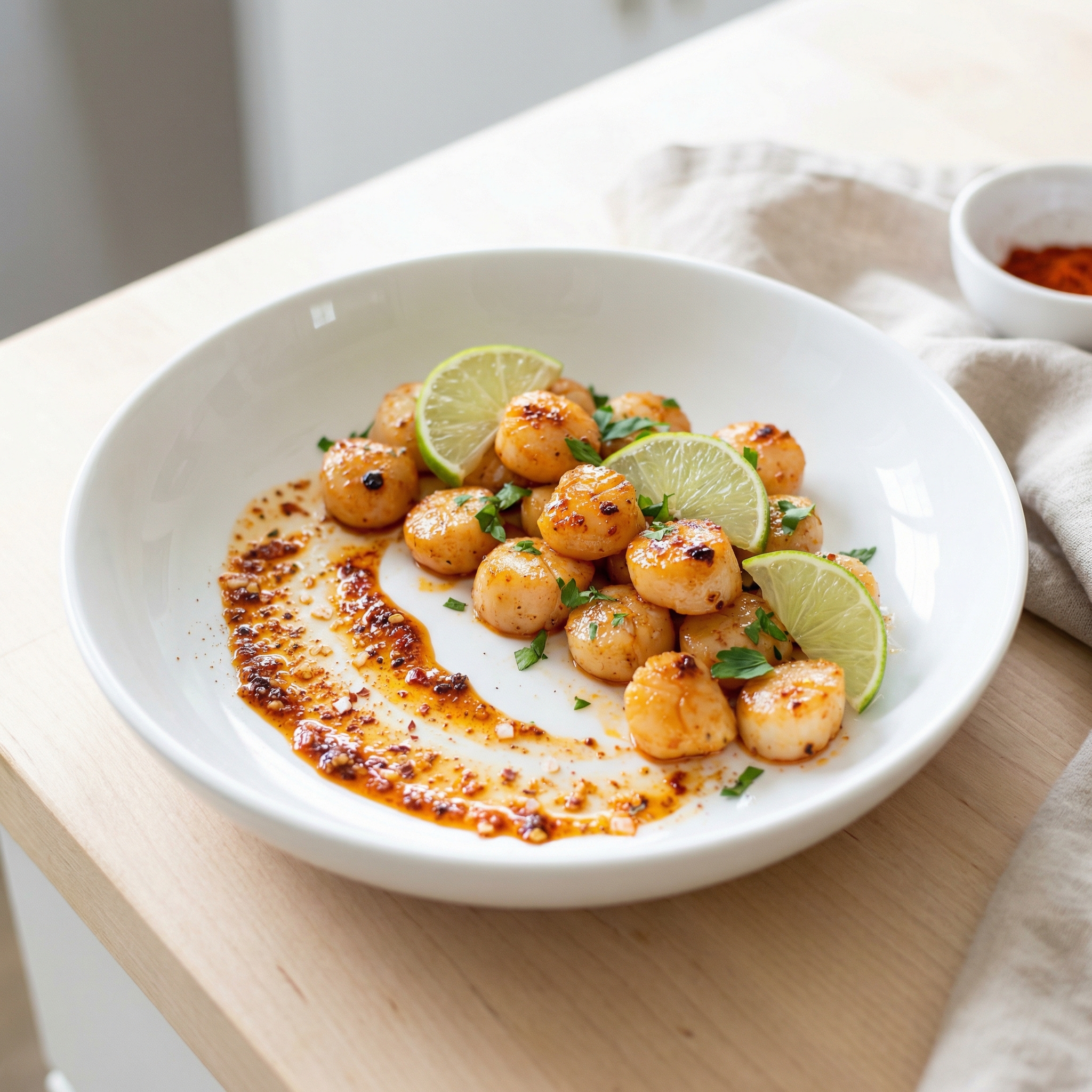 Spicy Air-Fried Bay Scallops