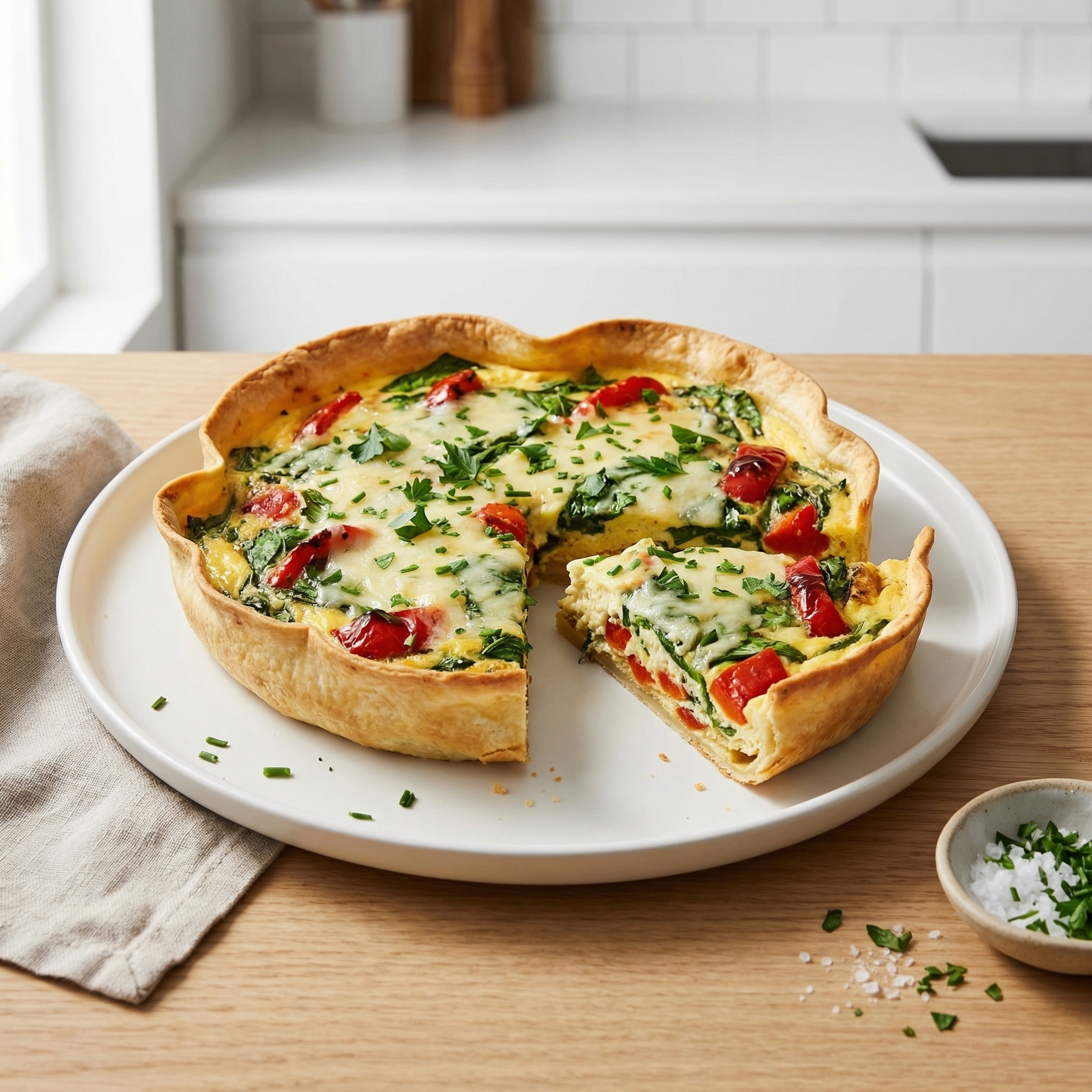 Crispy Tortilla Crust Quiche in the Air Fryer