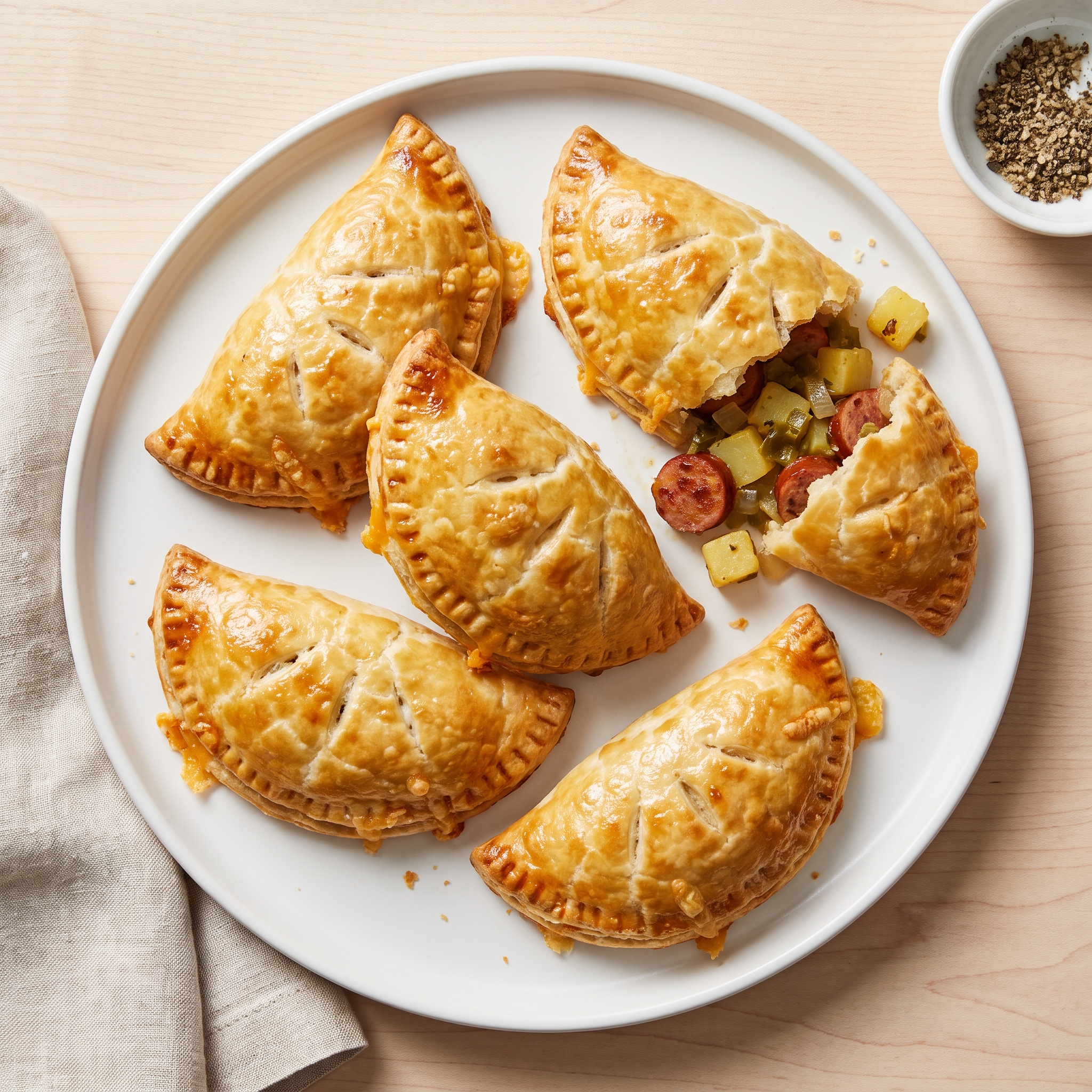Andouille, Green Chile, and Potato Hand Pies