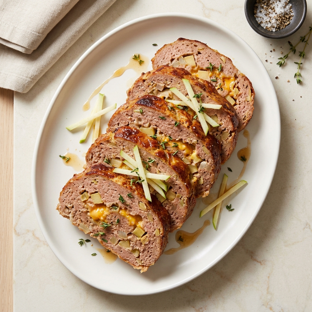 Apple-Cheddar Oat Meatloaf