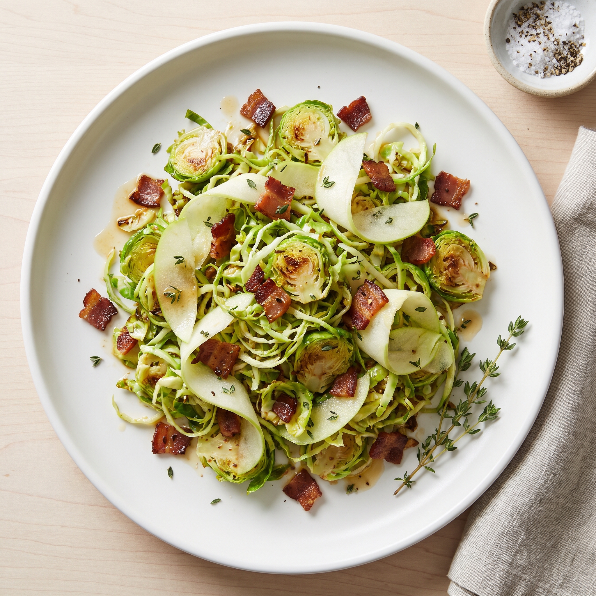 Apple-Thyme Brussels Sprouts with Crispy Bacon