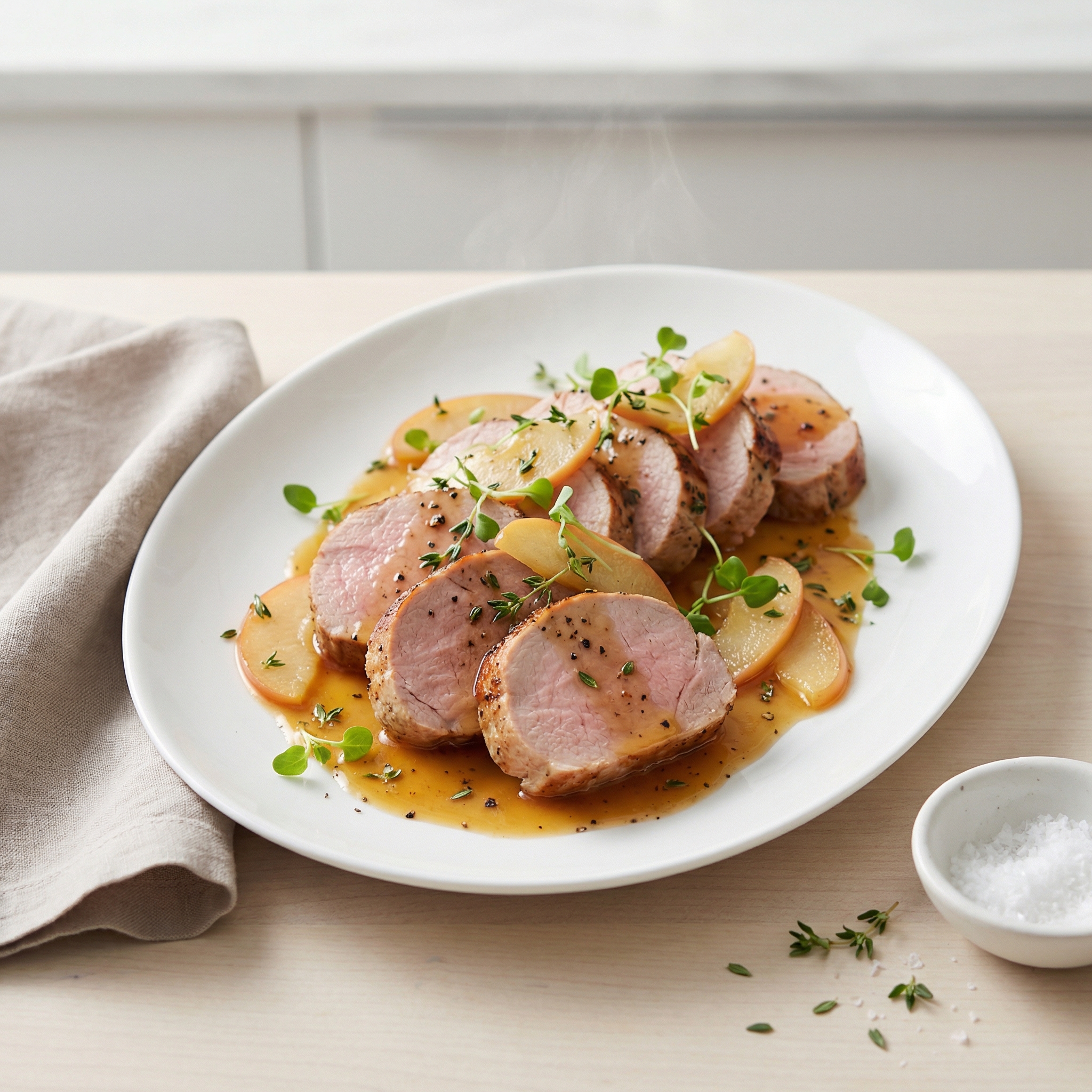 Pork Tenderloin with Apple Cider Au Jus