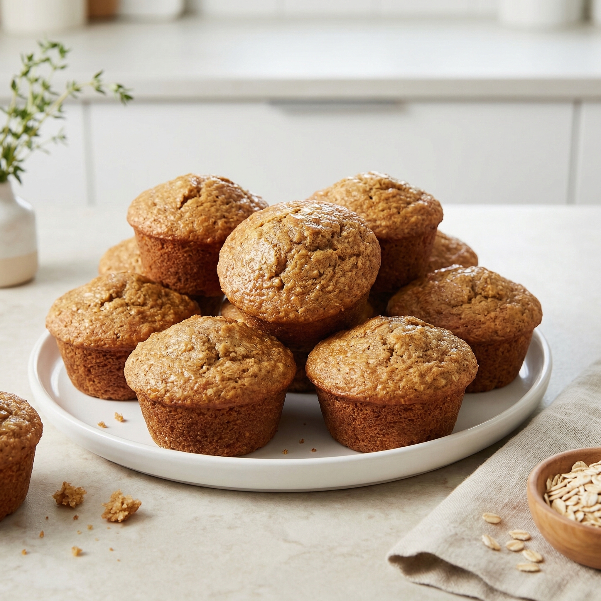 Applesauce Oat Bran Breakfast Muffins