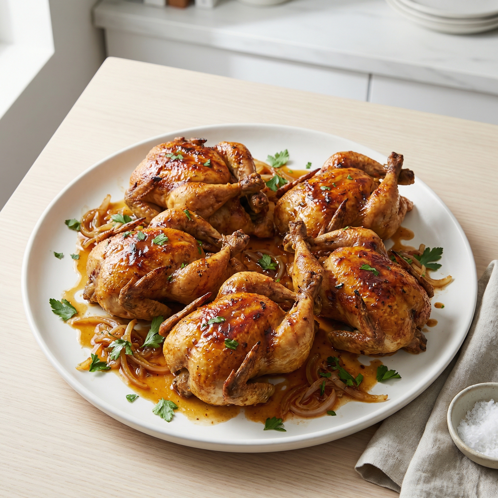 Apricot Glazed Cornish Hens