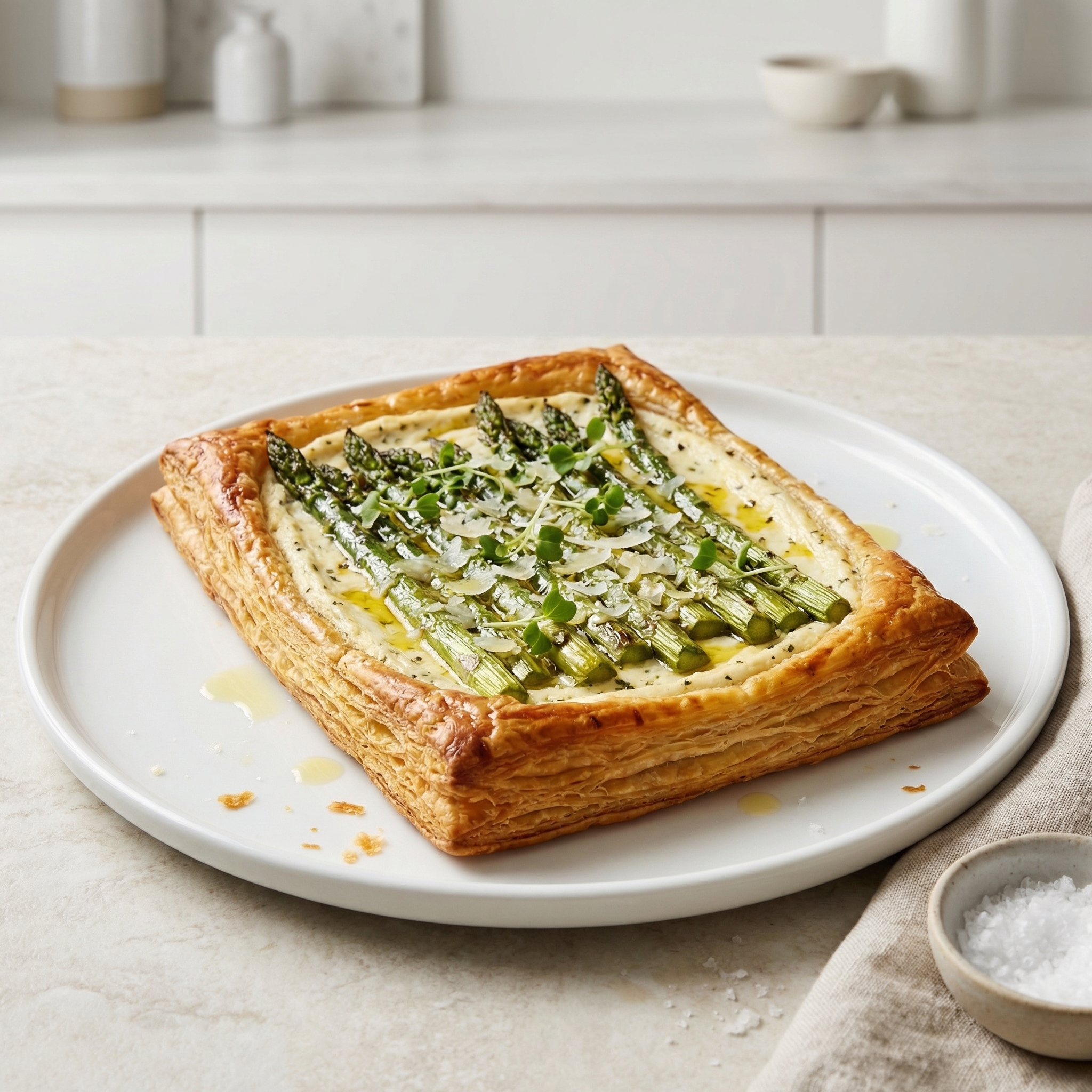 Ricotta and Asparagus Puff Pastry Tart