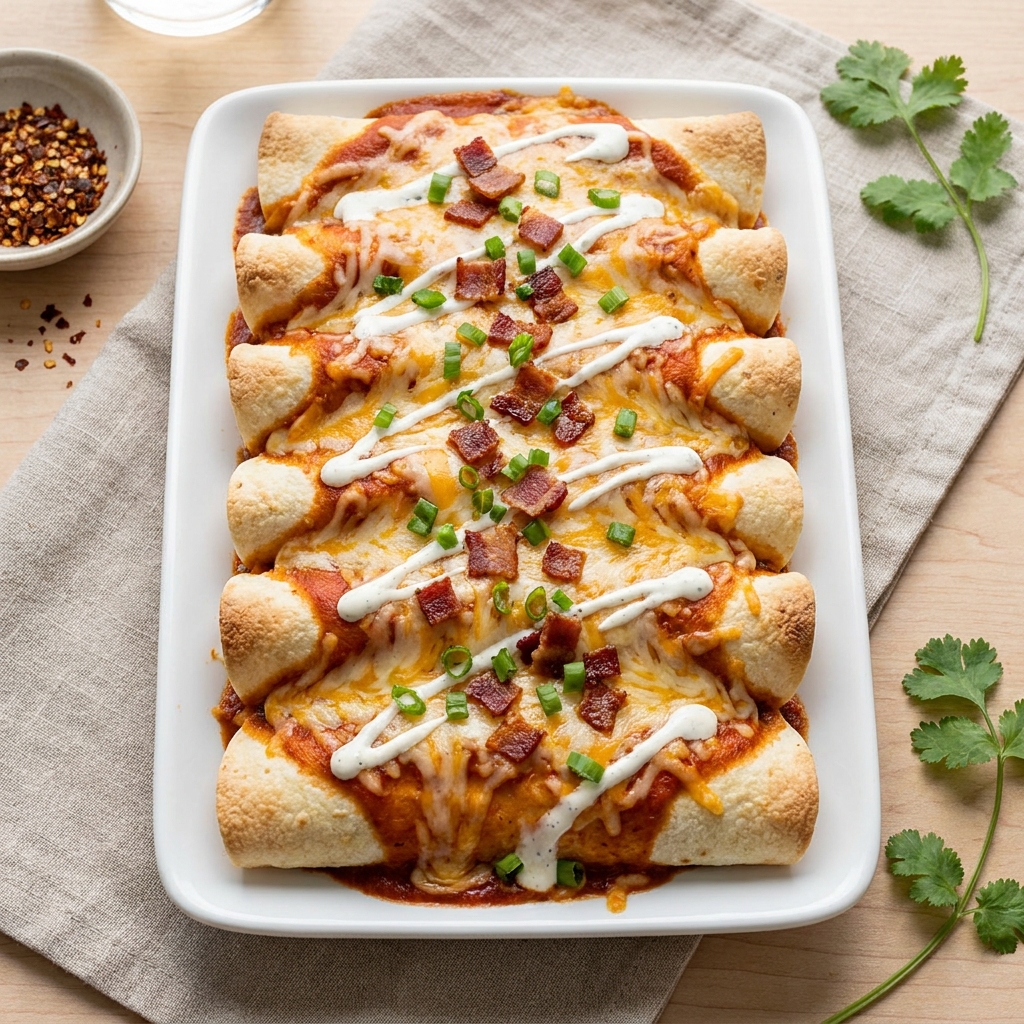 Bacon-Ranch Chicken Enchiladas