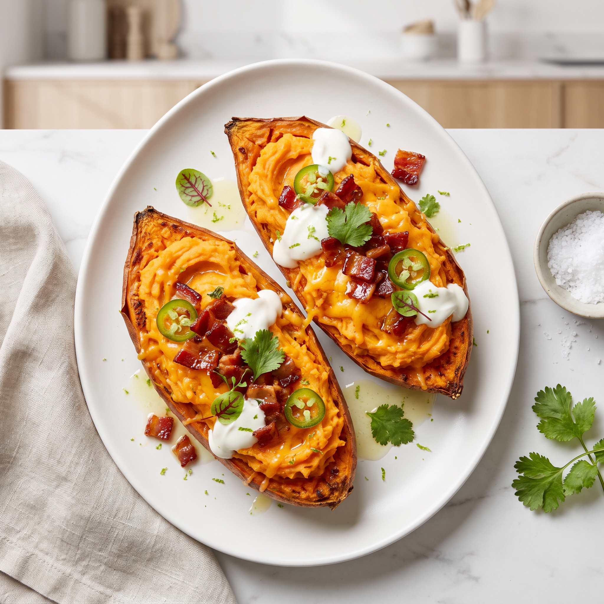 Bacon-Stuffed Twice-Baked Sweet Potatoes