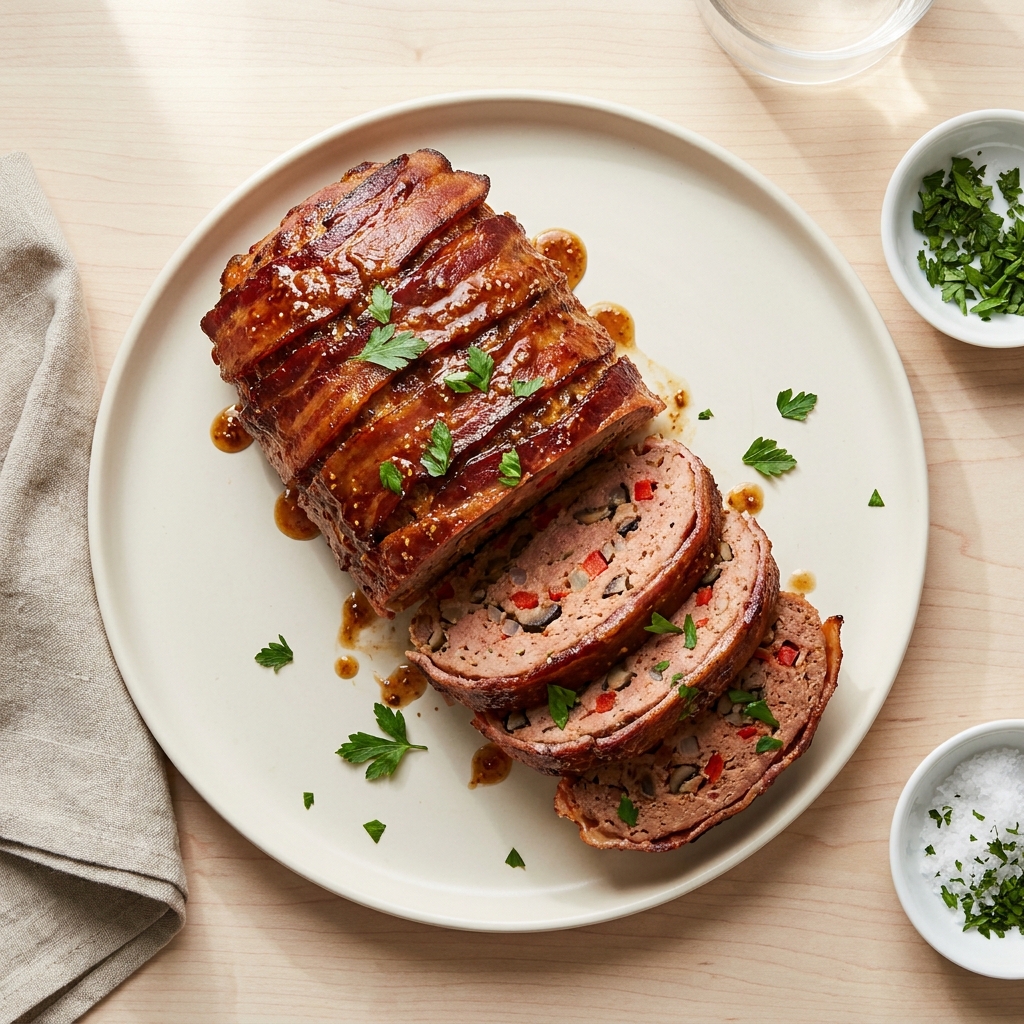 Bacon-Wrapped Buffalo Meatloaf