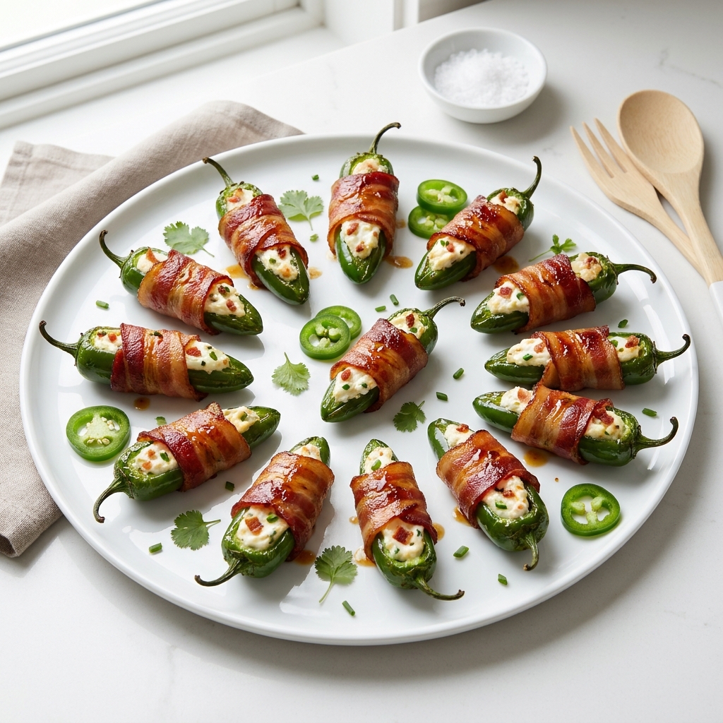 Bacon-Wrapped Cream Cheese Jalapeño Poppers