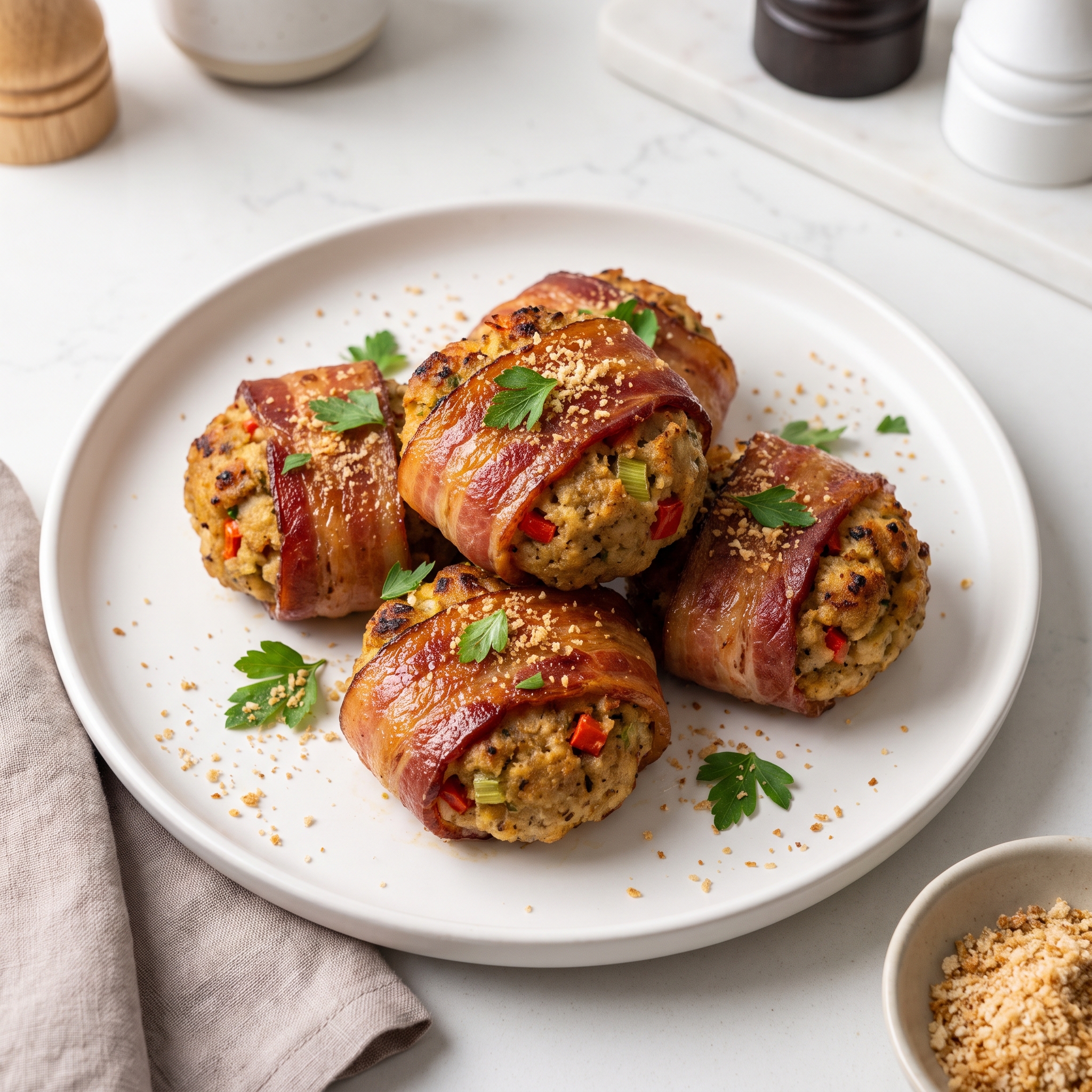 Bacon-Wrapped Stuffing Bites