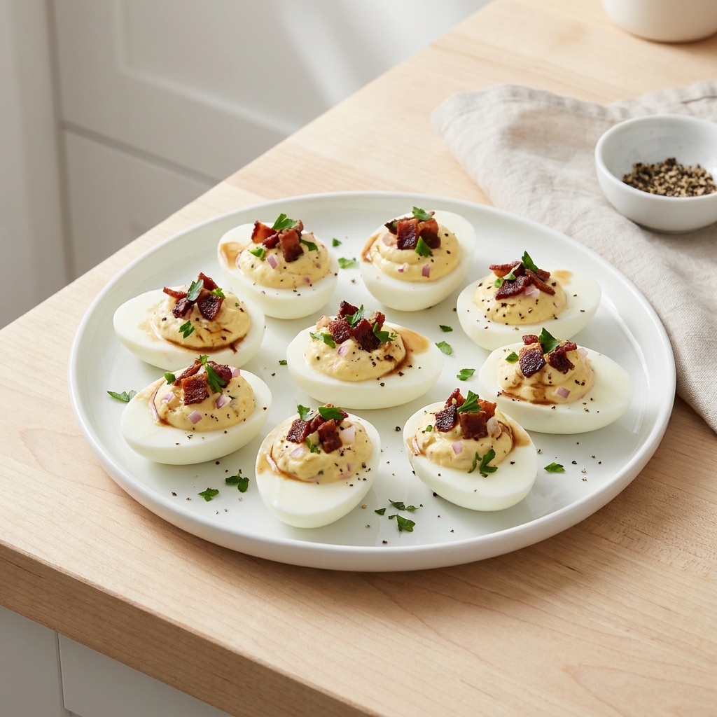 Bacon Balsamic Deviled Eggs