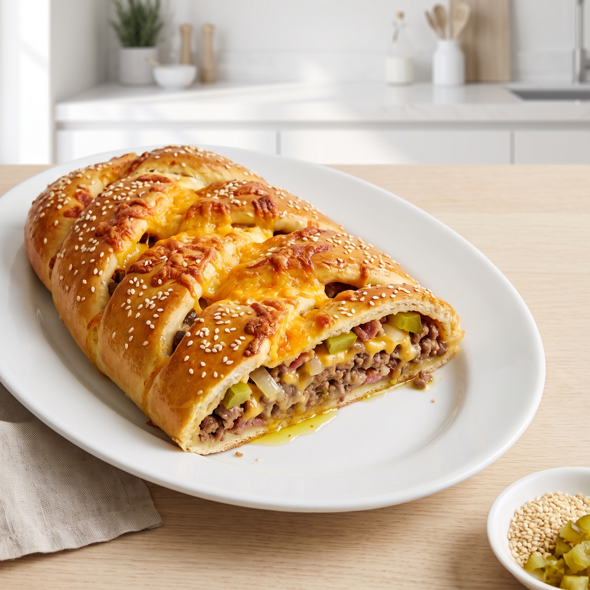 Bacon Cheeseburger Stuffed Bread Loaf