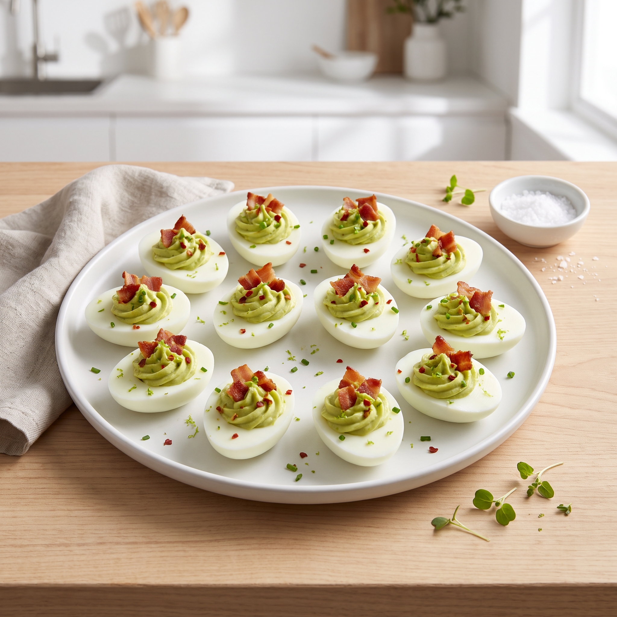 Bacon and Avocado Deviled Eggs