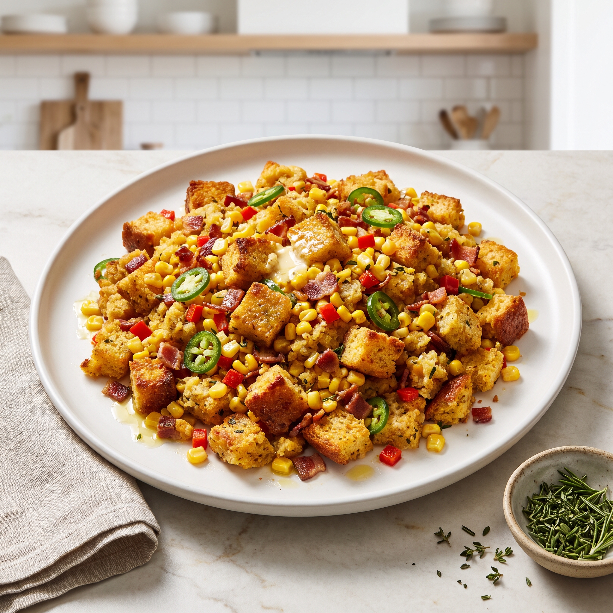 Bacon and Jalapeño Cornbread Stuffing