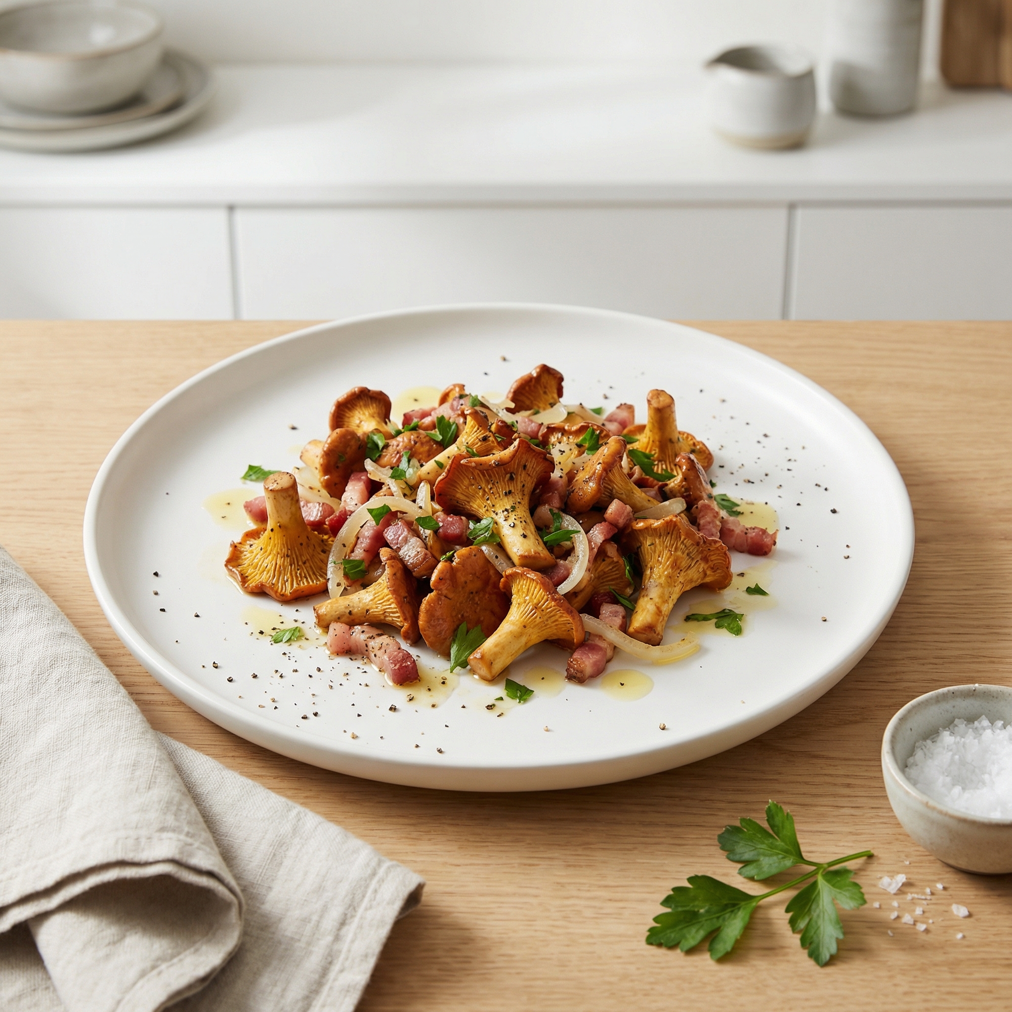Bavarian Chanterelle Mushrooms with Bacon