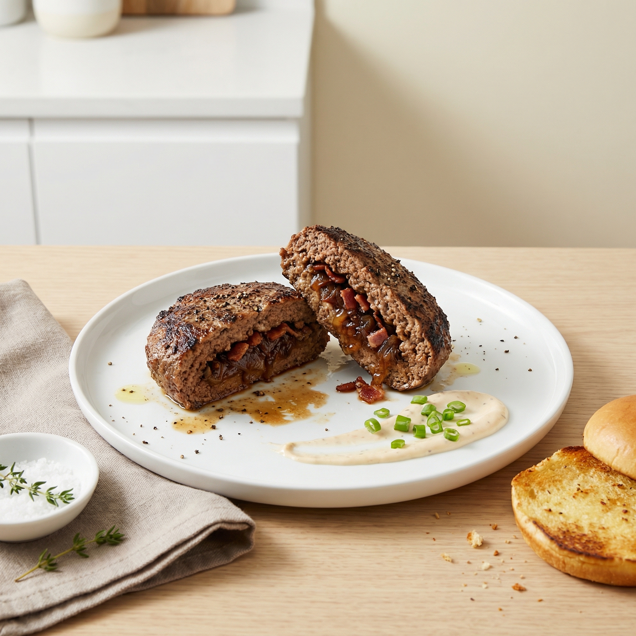 Mom’s Famous Bacon-Onion Stuffed Burgers
