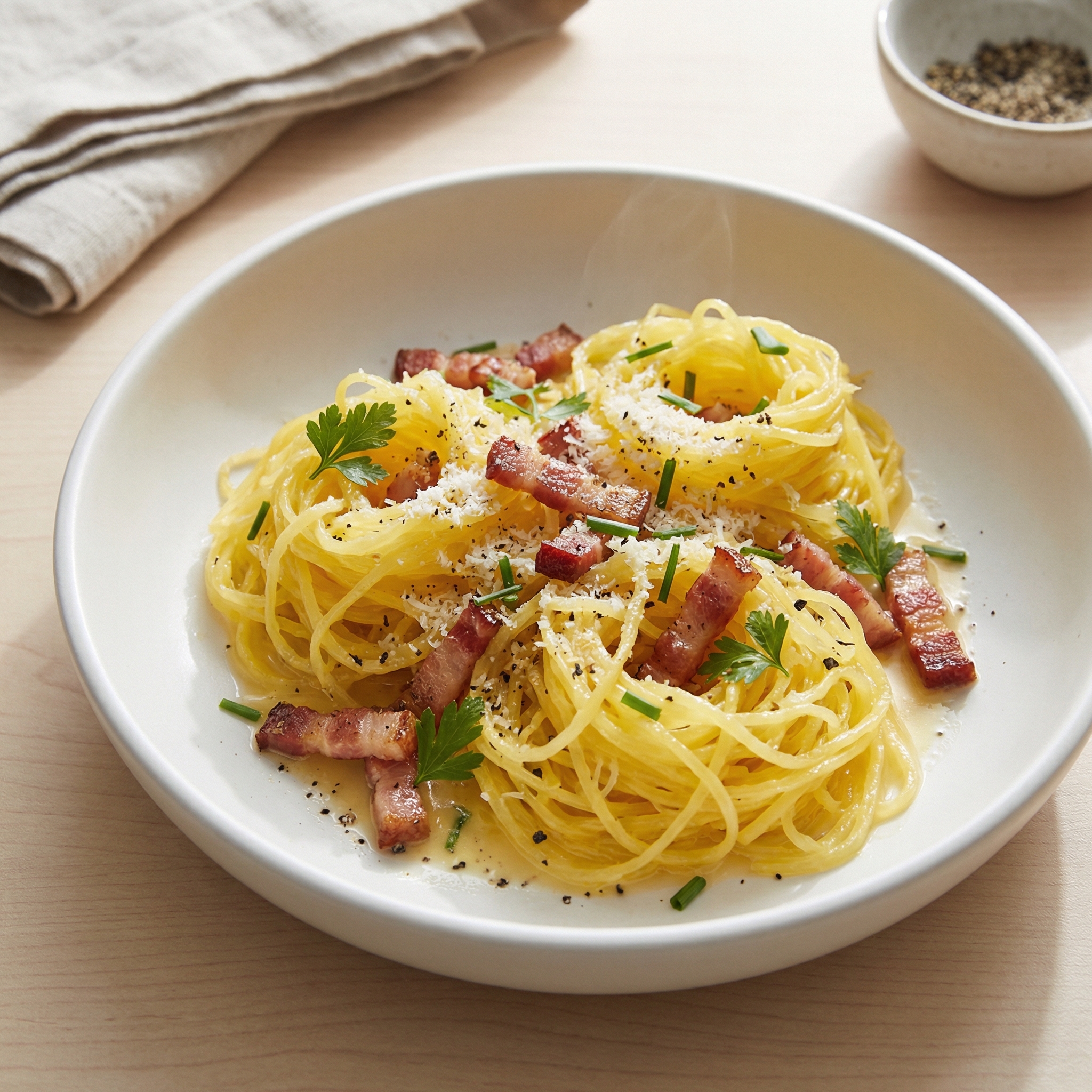 Keto Spaghetti Squash Carbonara