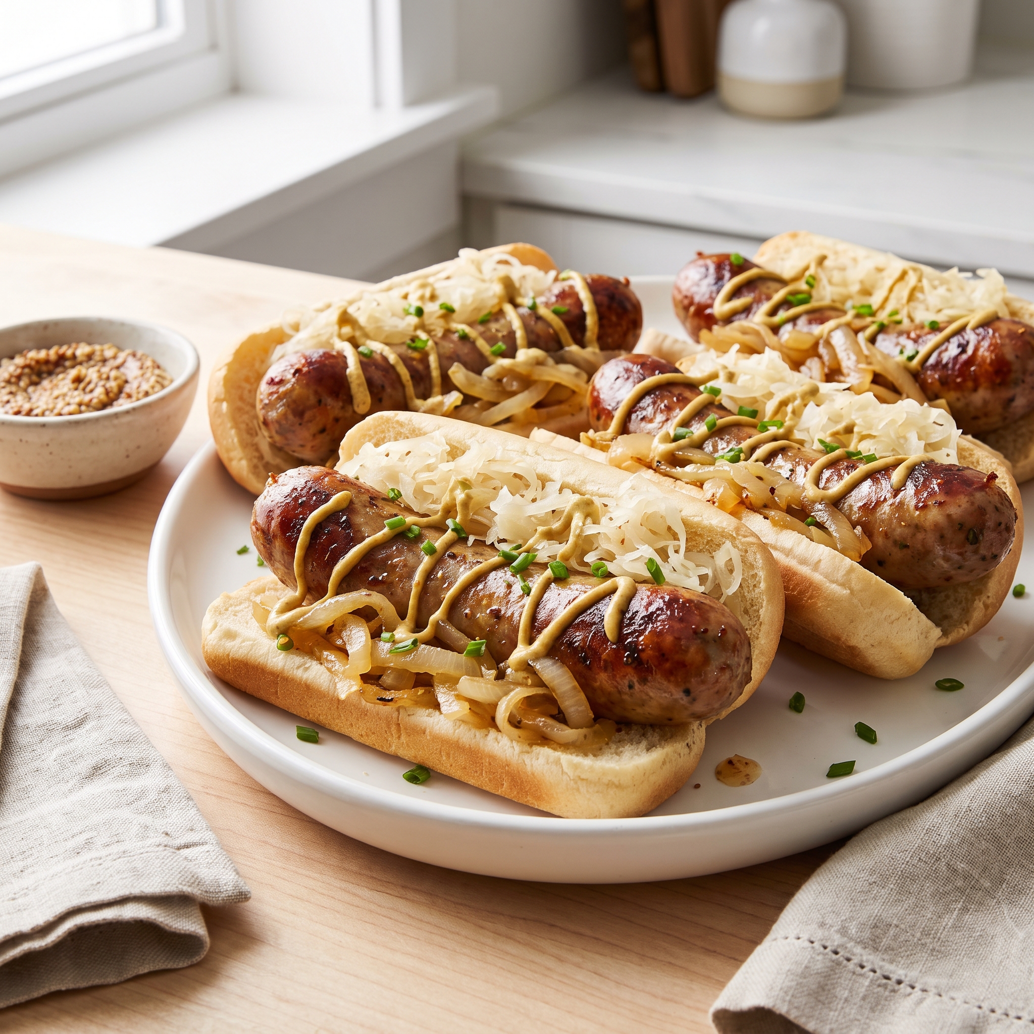 Badger State Beer-Braised Bratwursts