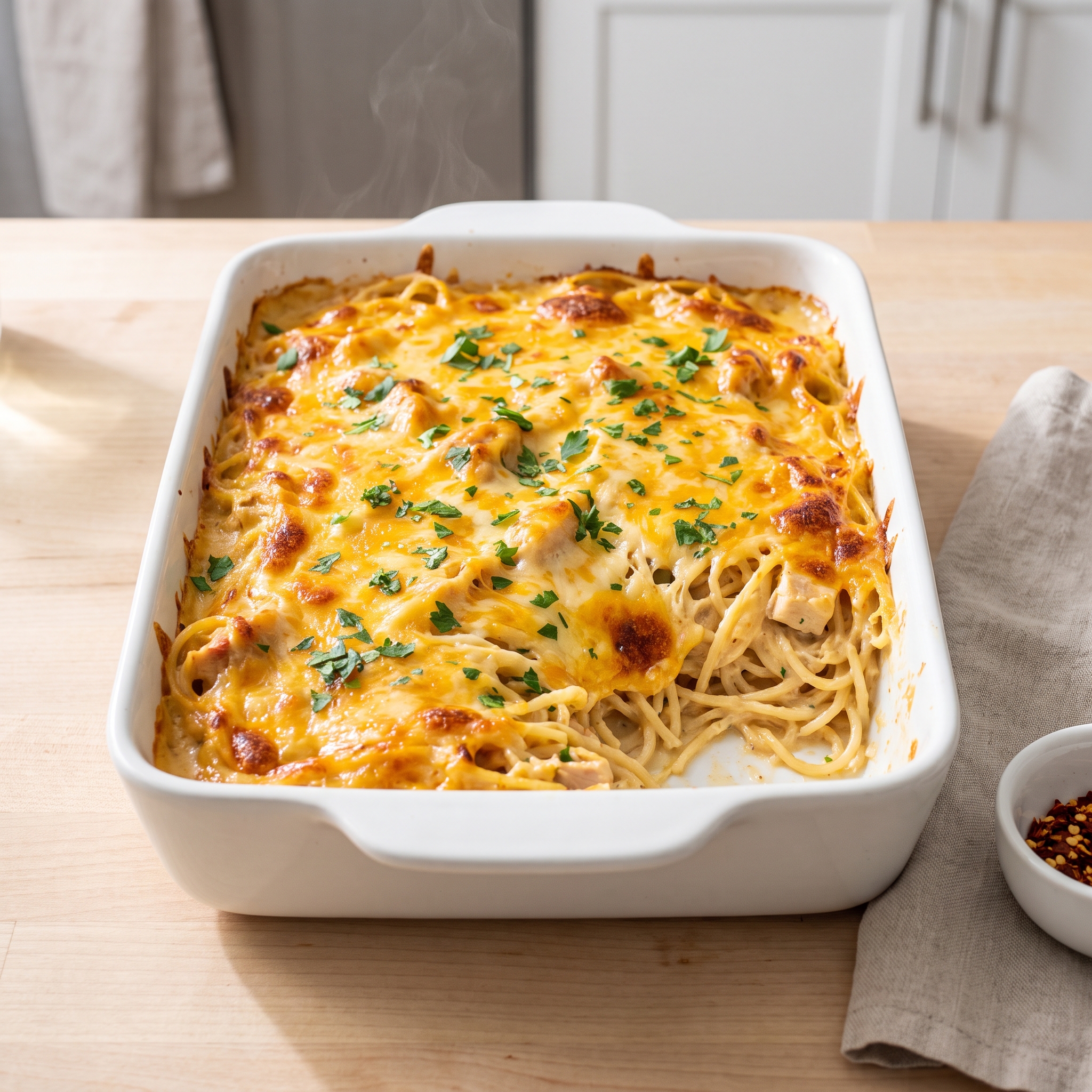 Baked Chicken Spaghetti Casserole