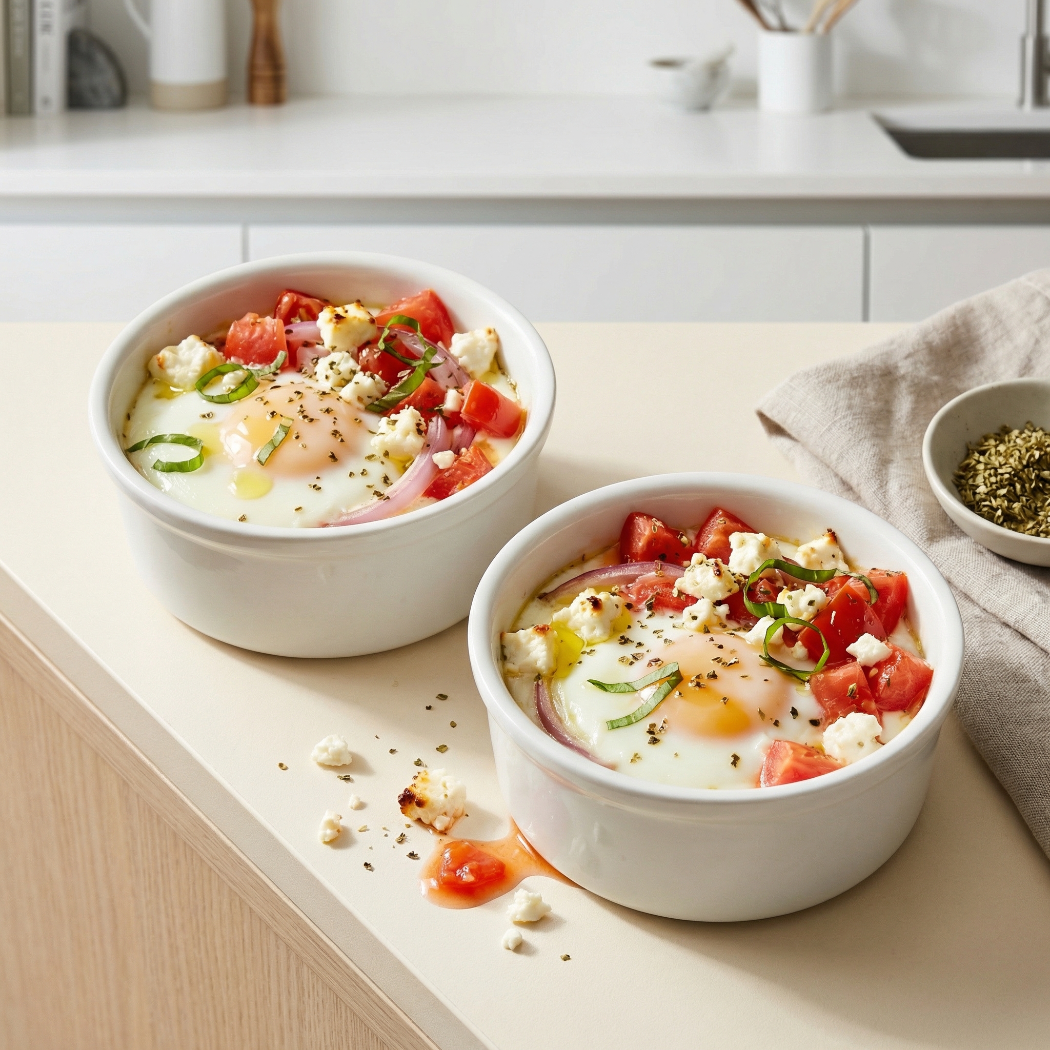 Oven-Baked Eggs with Feta and Tomatoes