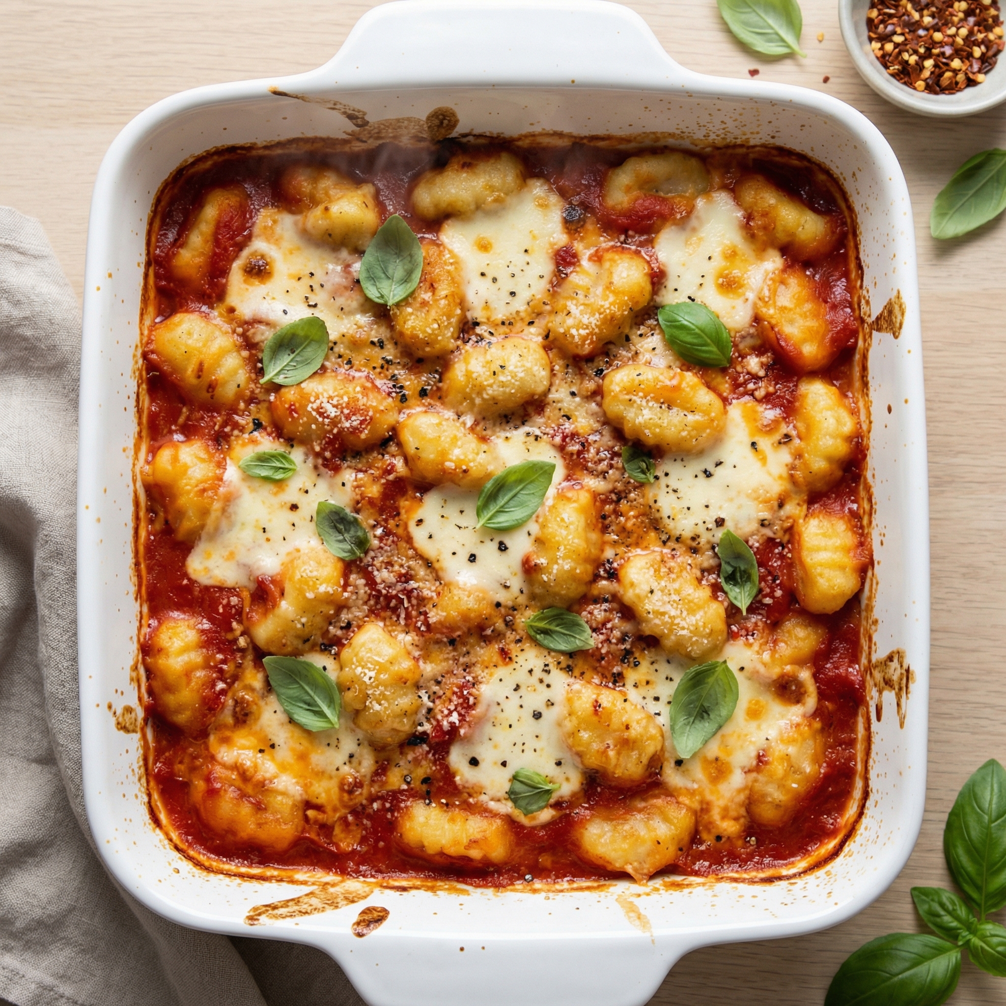 Gnocchi with Tomato Sauce and Mozzarella