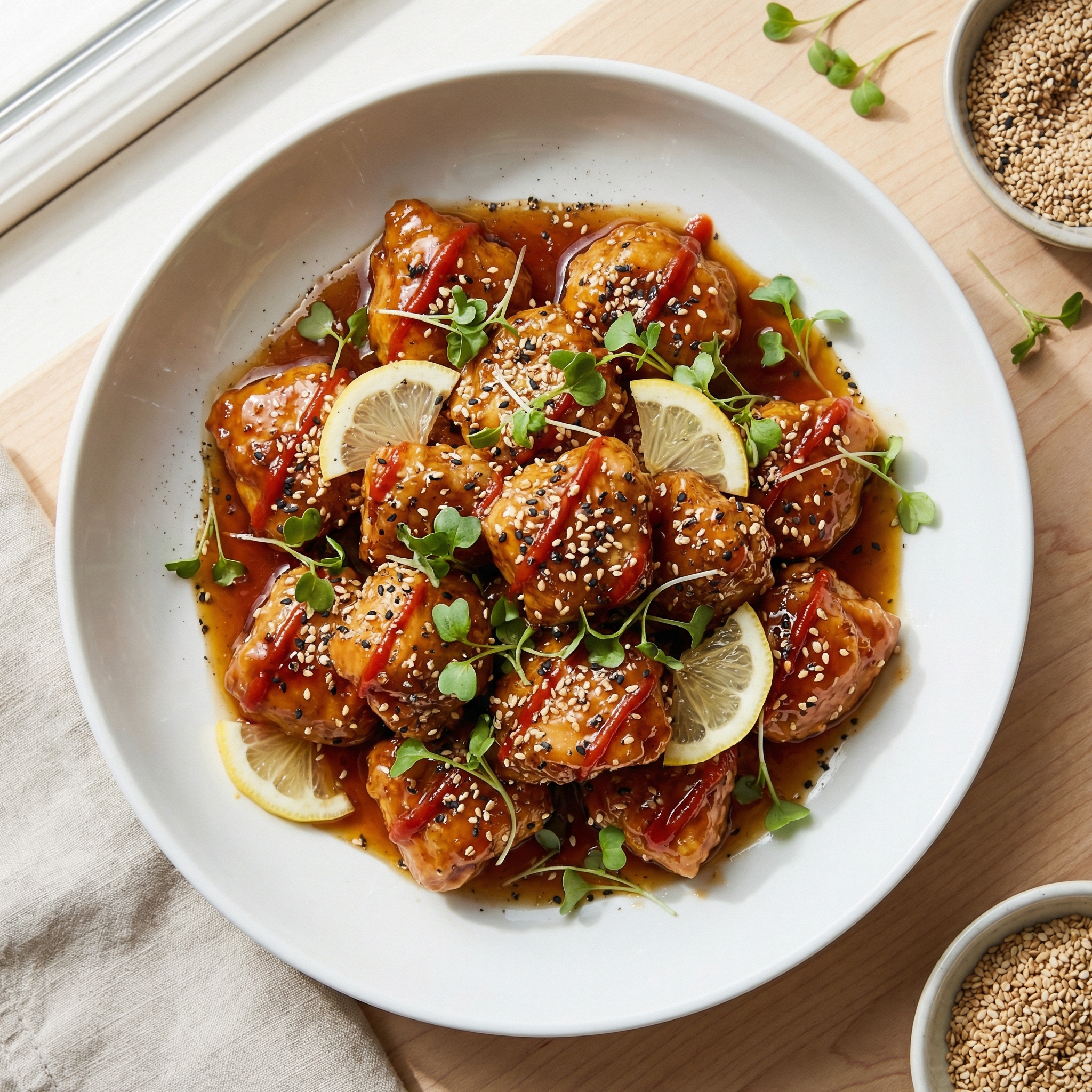 Lightened-Up Honey Sesame Chicken
