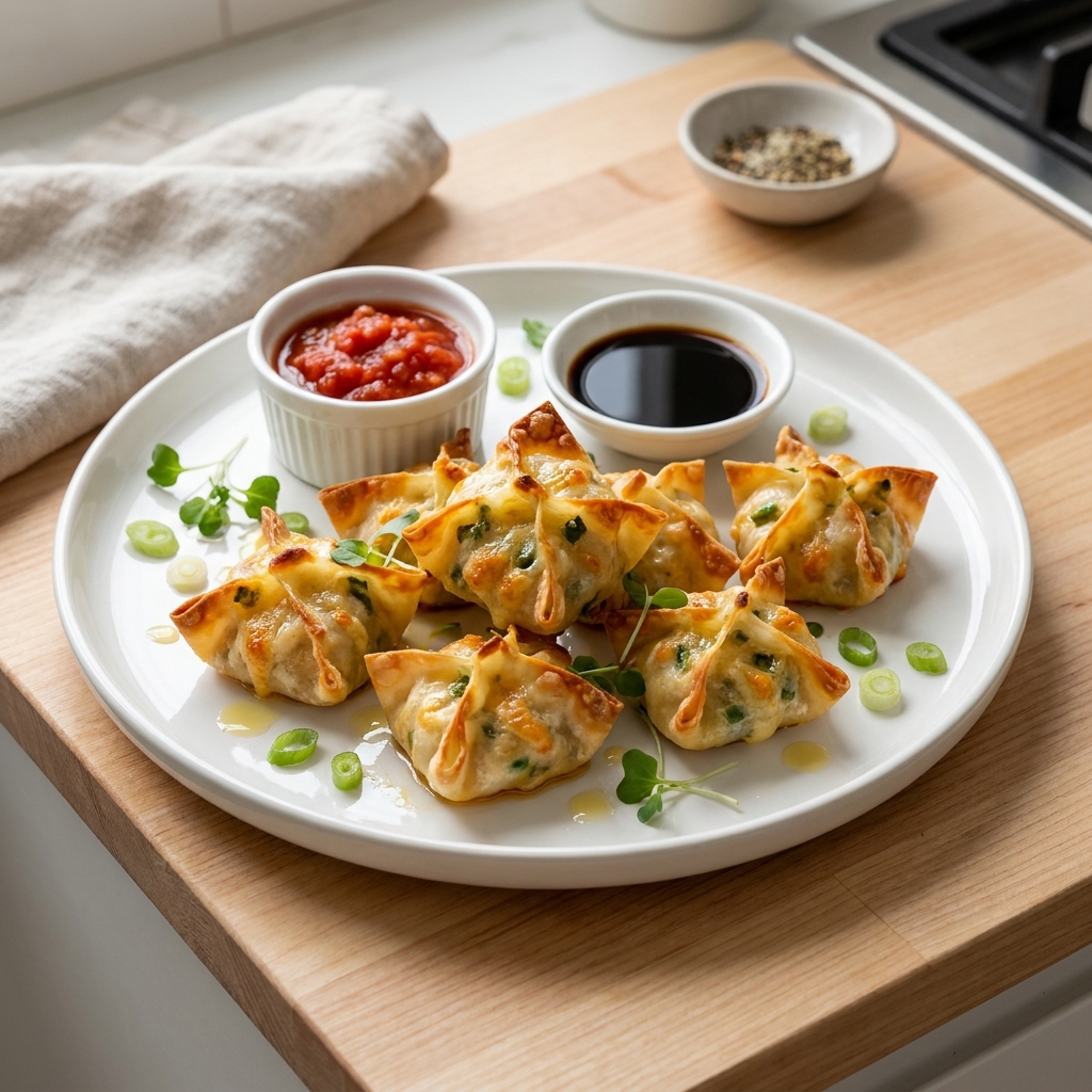 Baked Jalapeno Chicken and Cheese Wontons