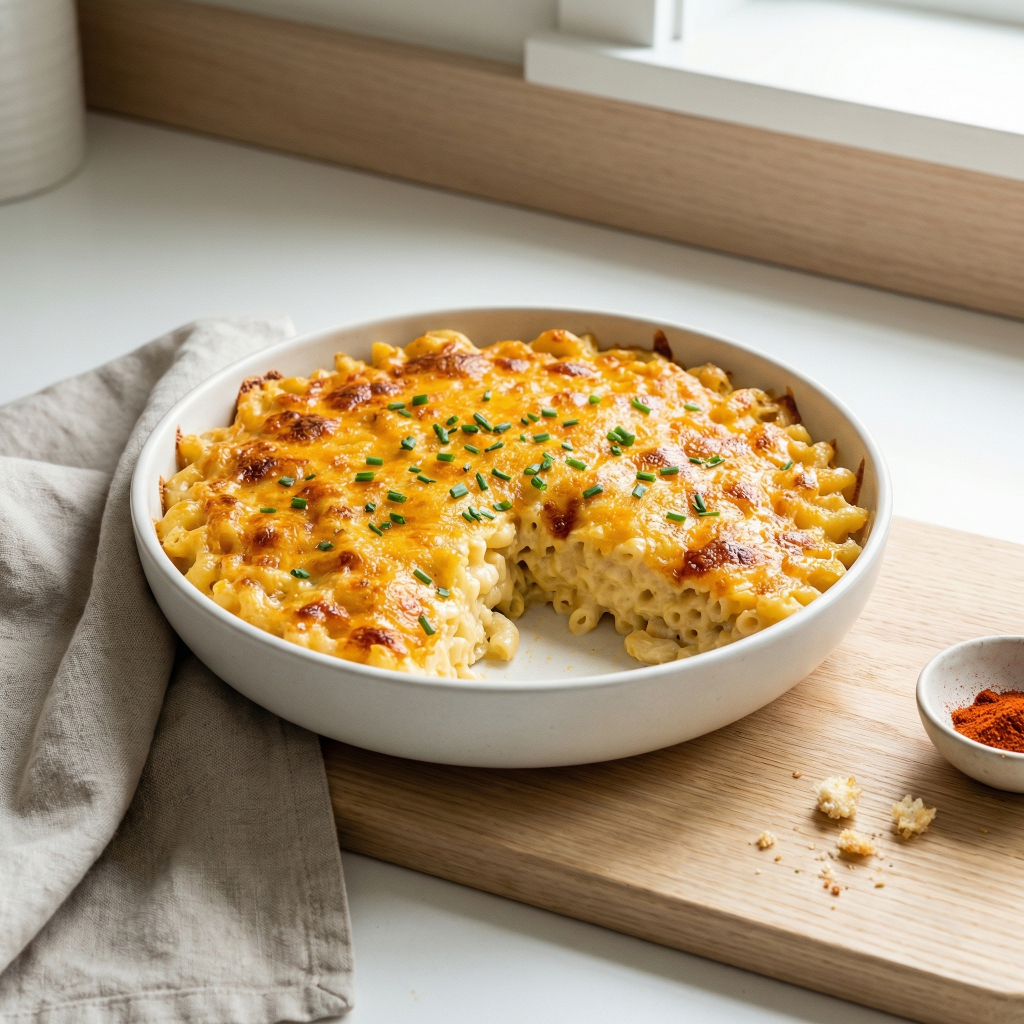 Baked Mac and Cheese with Sour Cream and Cottage Cheese