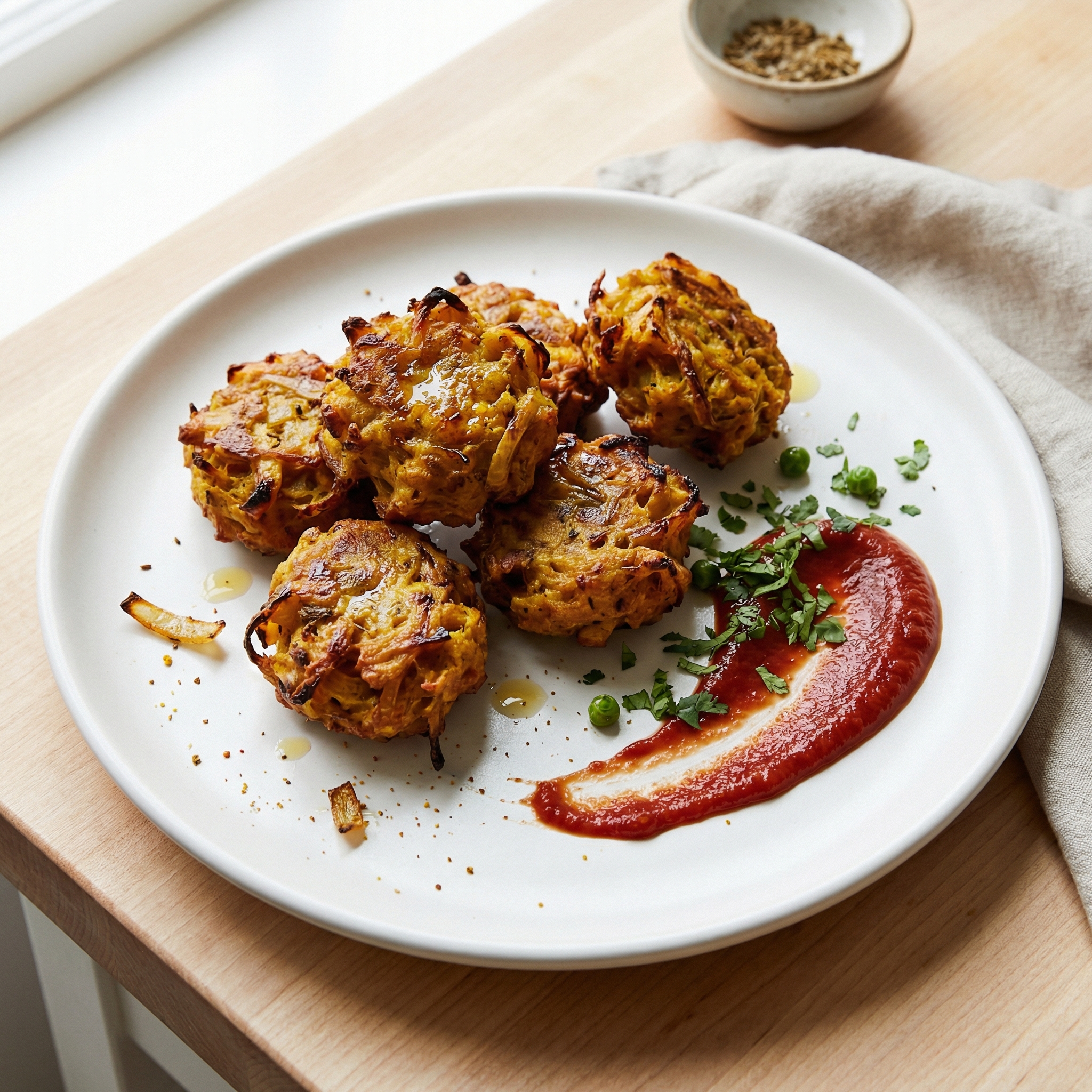Oven-Baked Onion Bhajis