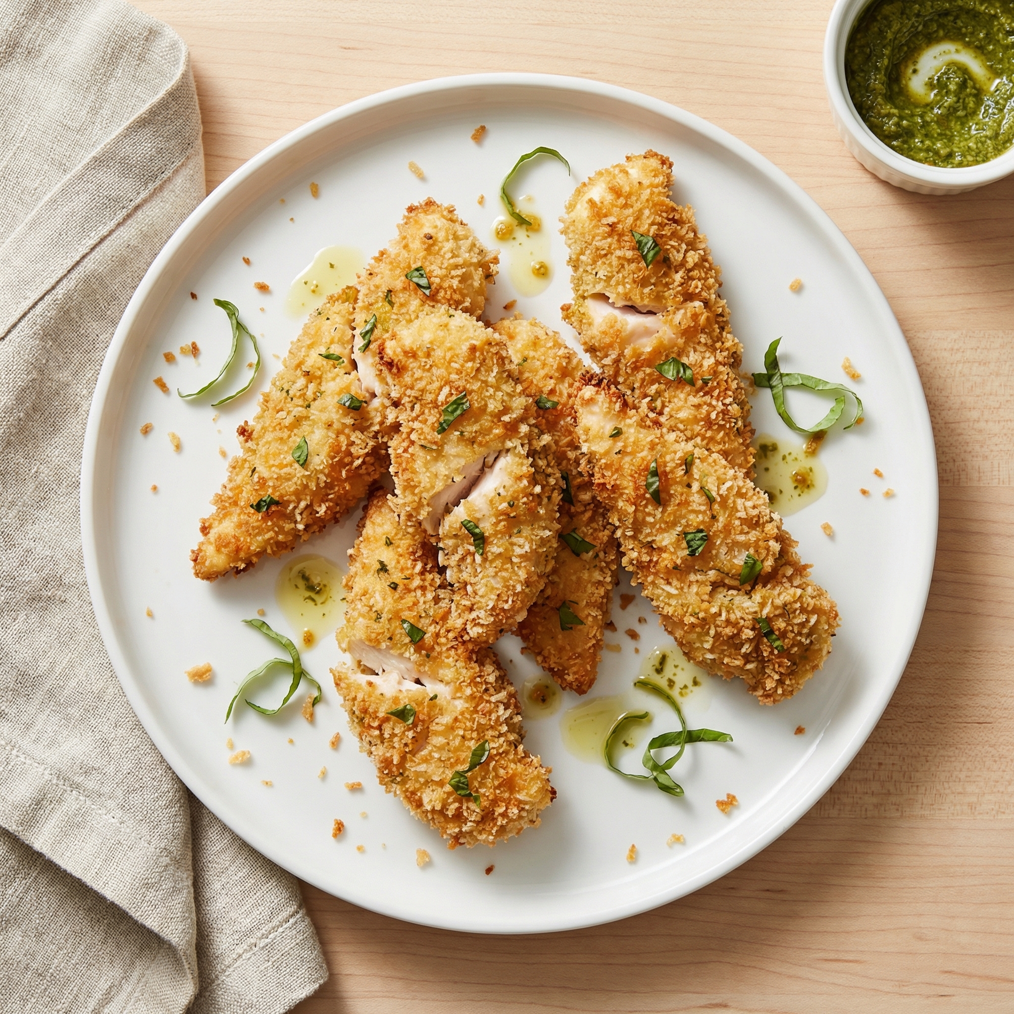 Oven-Baked Pesto Chicken Tenders