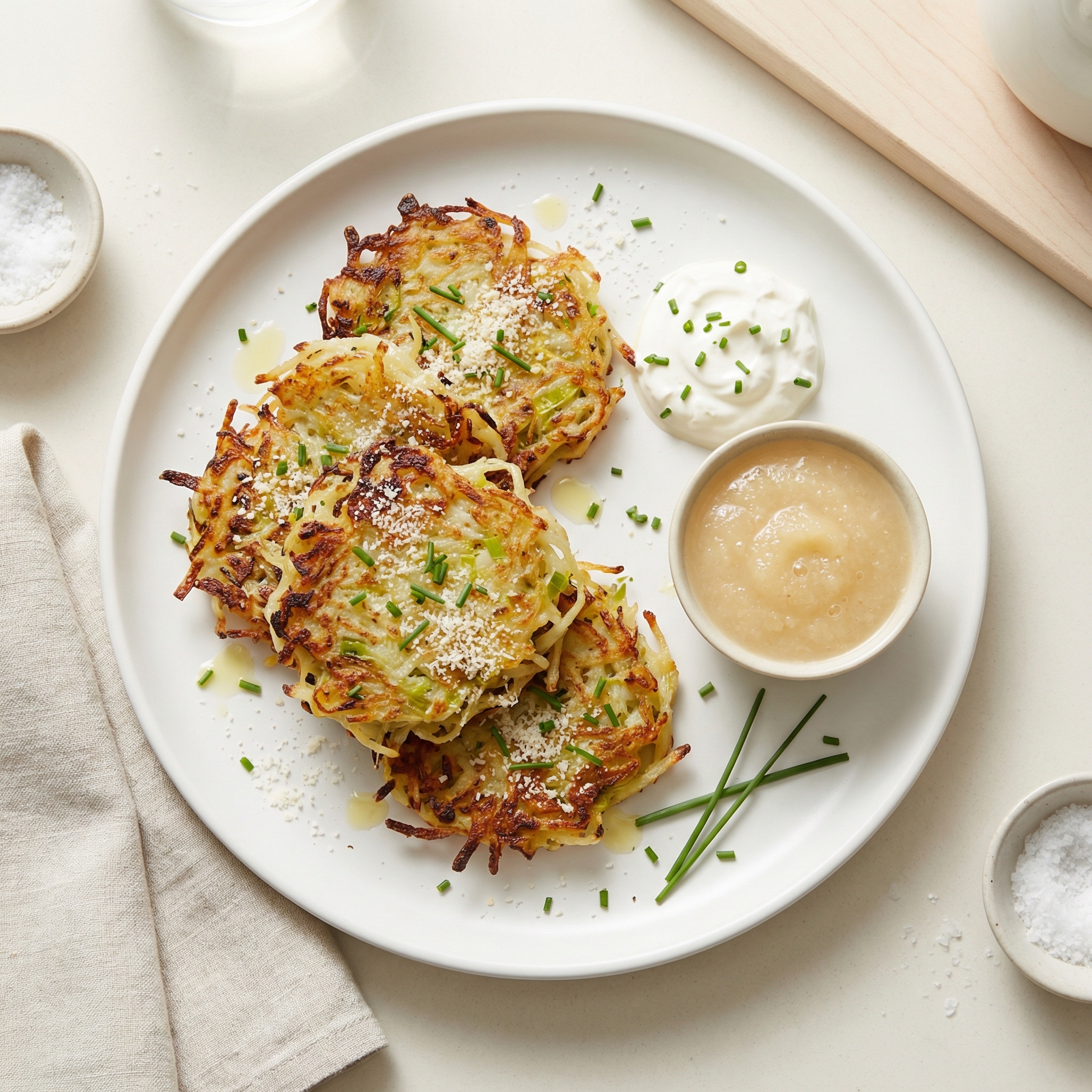 Crispy Potato and Leek Latkes