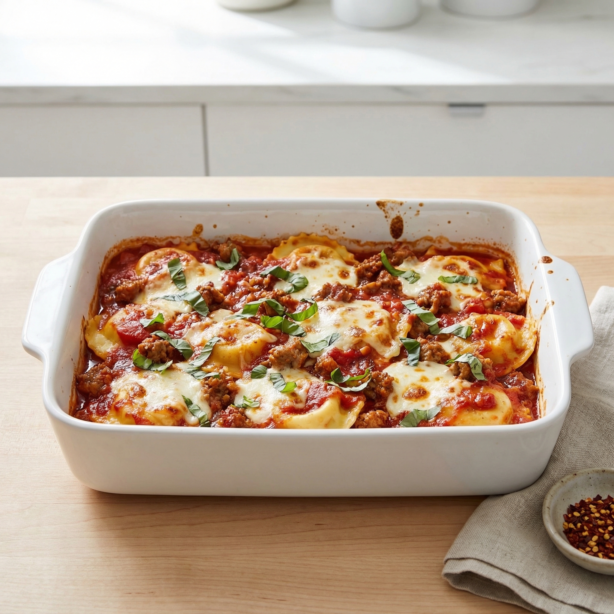 Baked Ravioli with Italian Sausage