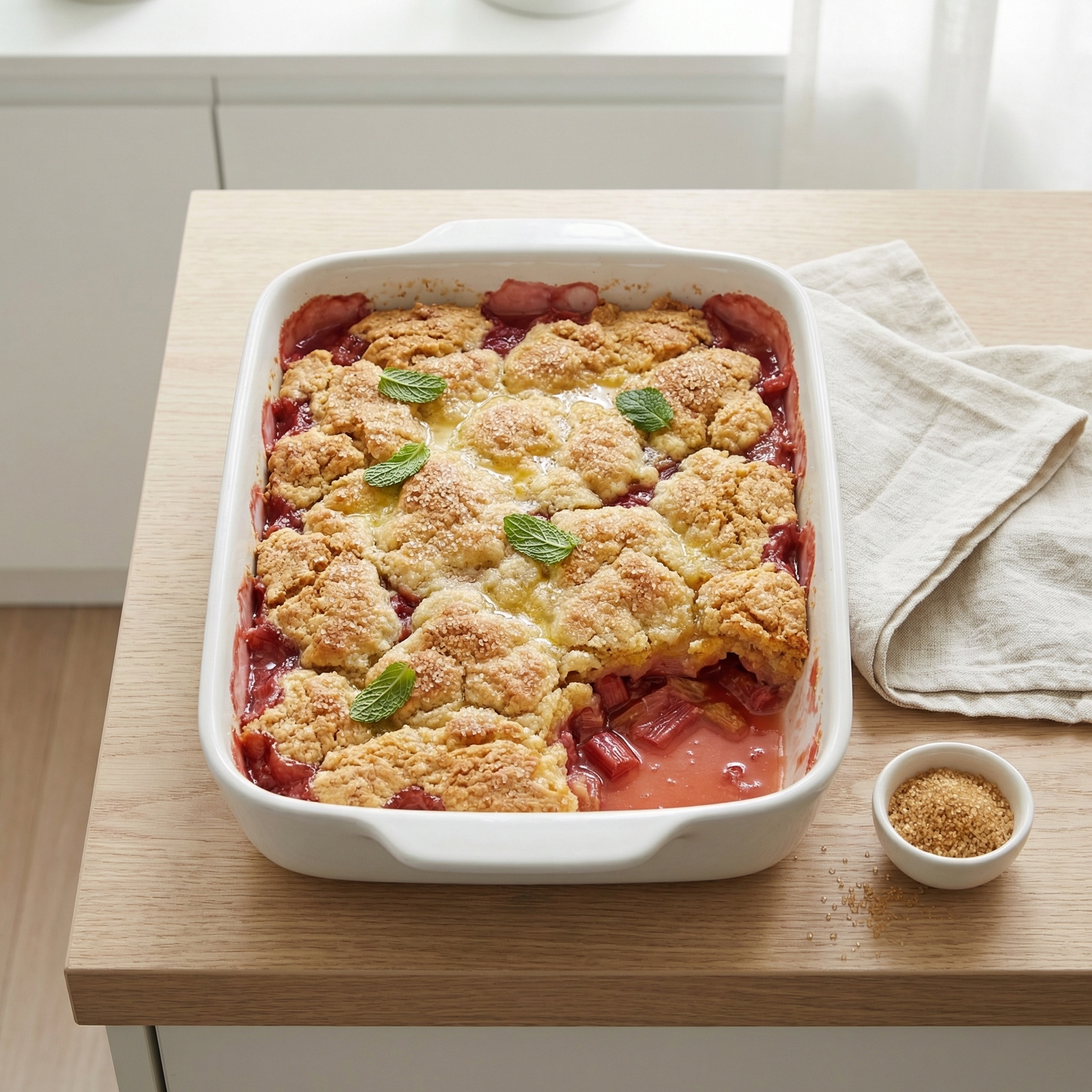 Old-Fashioned Rhubarb Pudding Bake