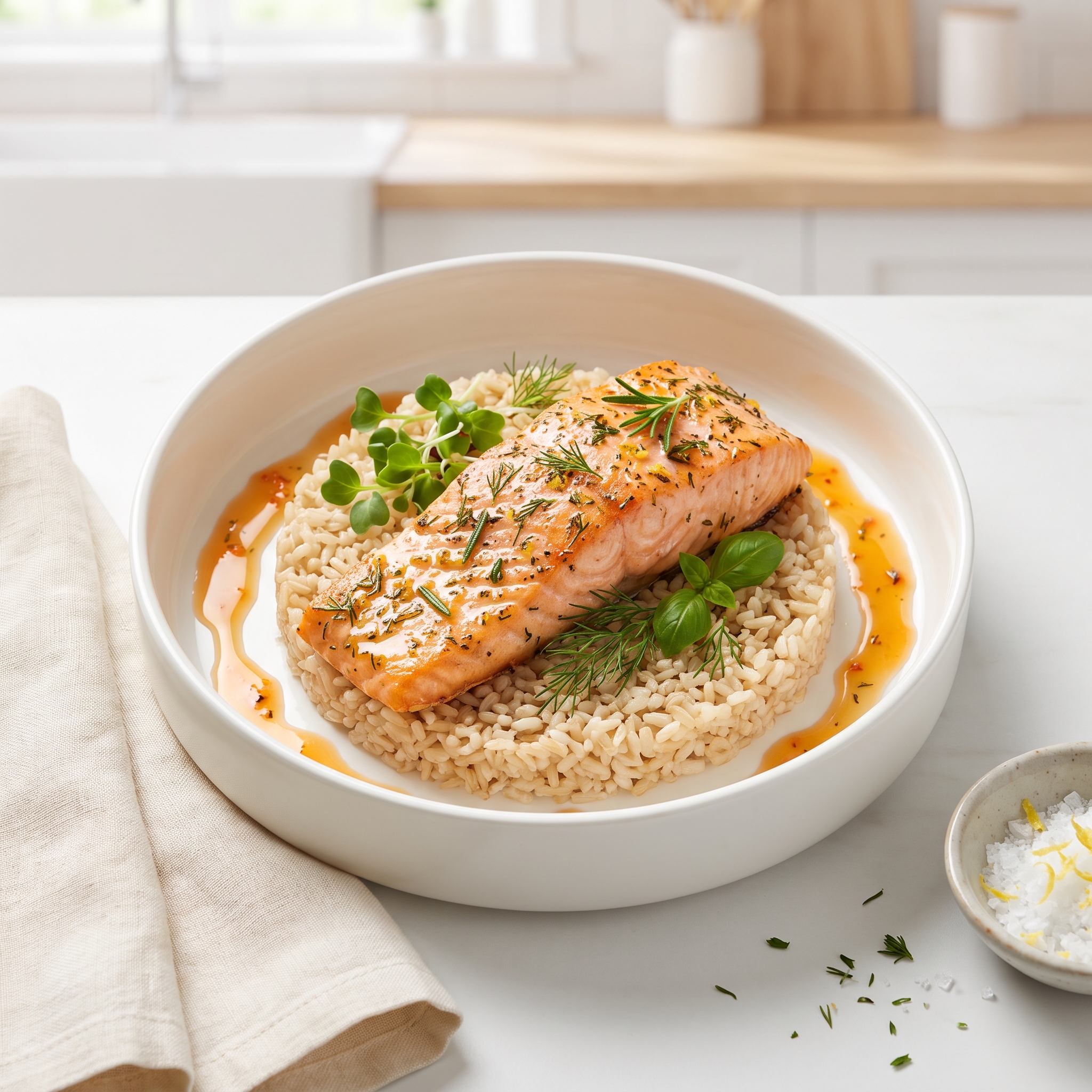 Baked Salmon and Rice